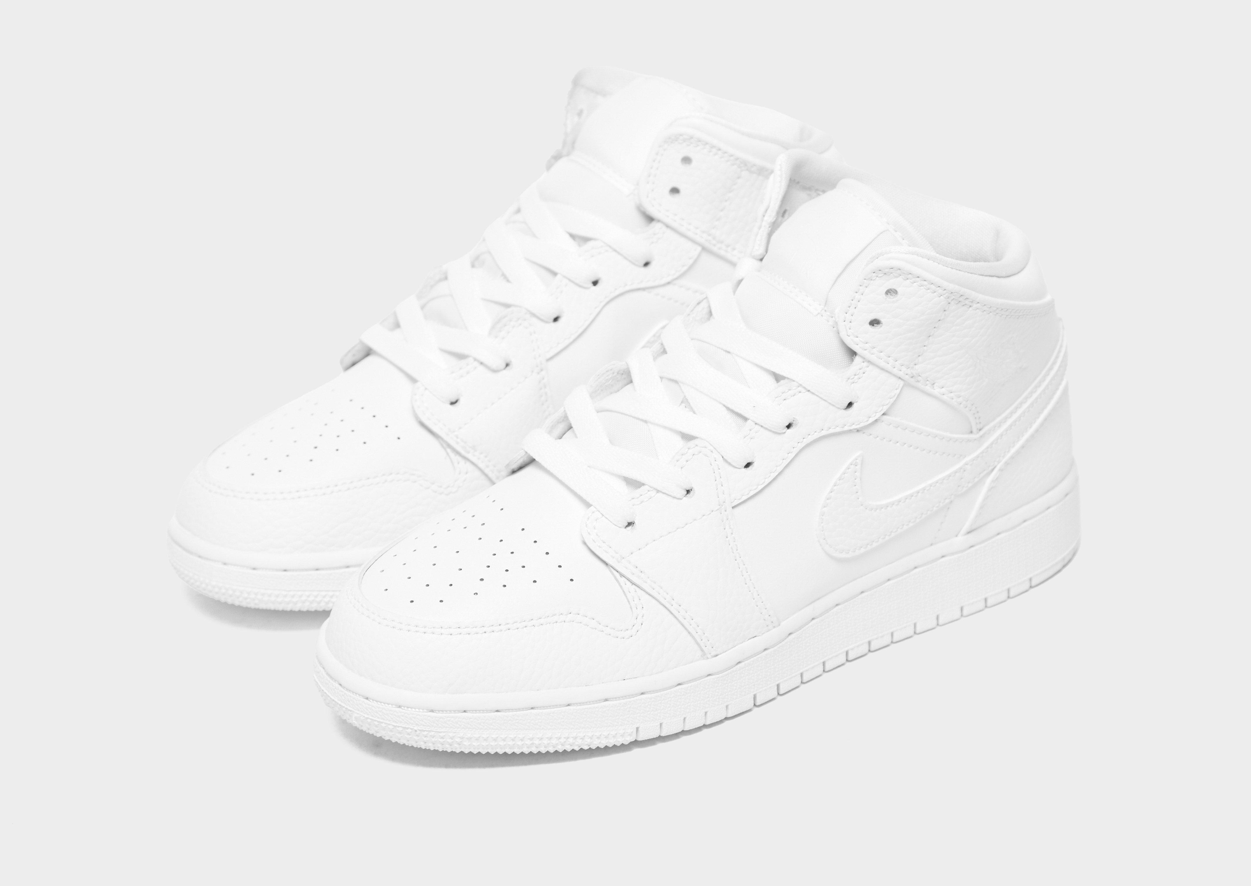 Buy White Jordan Air 1 Mid Junior's