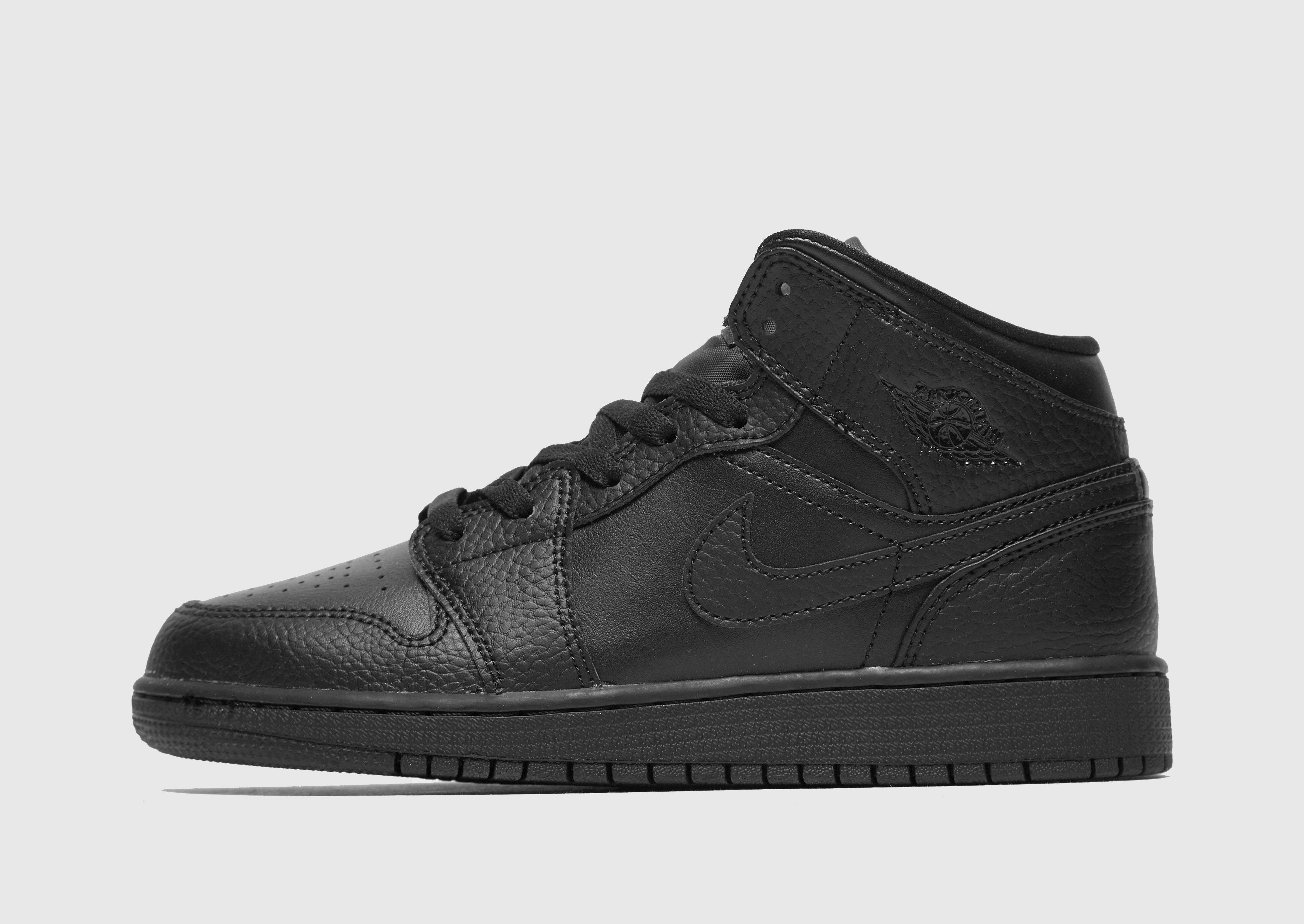 Buy Black Jordan Air 1 Mid Junior's