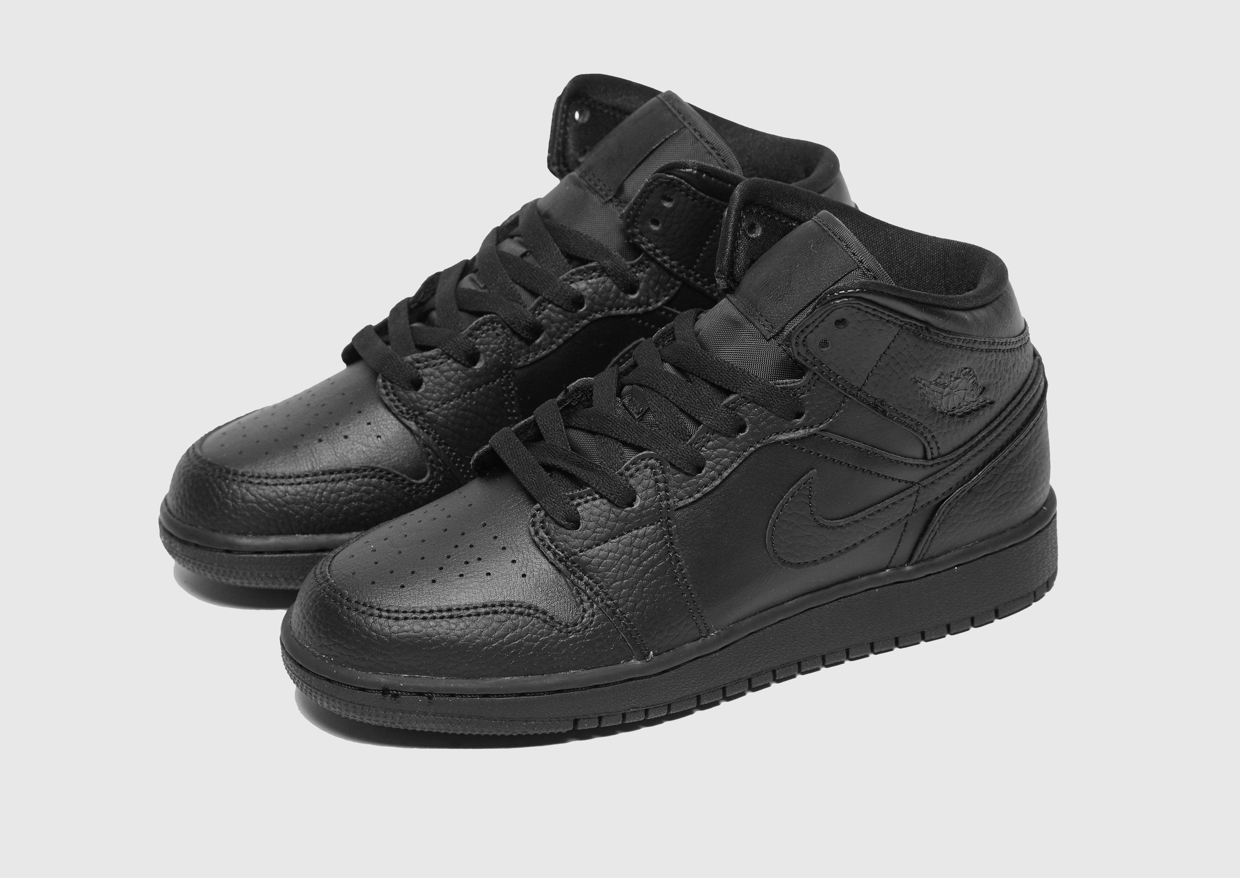 Black Jordan Air 1 Mid Junior's | JD 