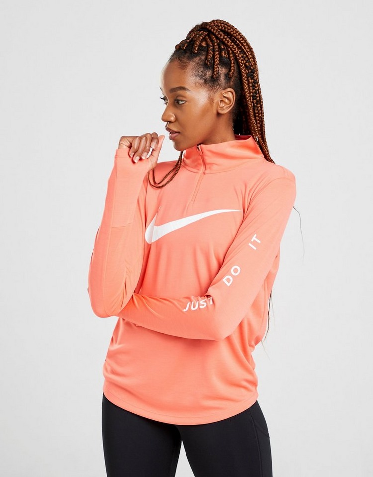 nike running swoosh 1 4 zip top womens