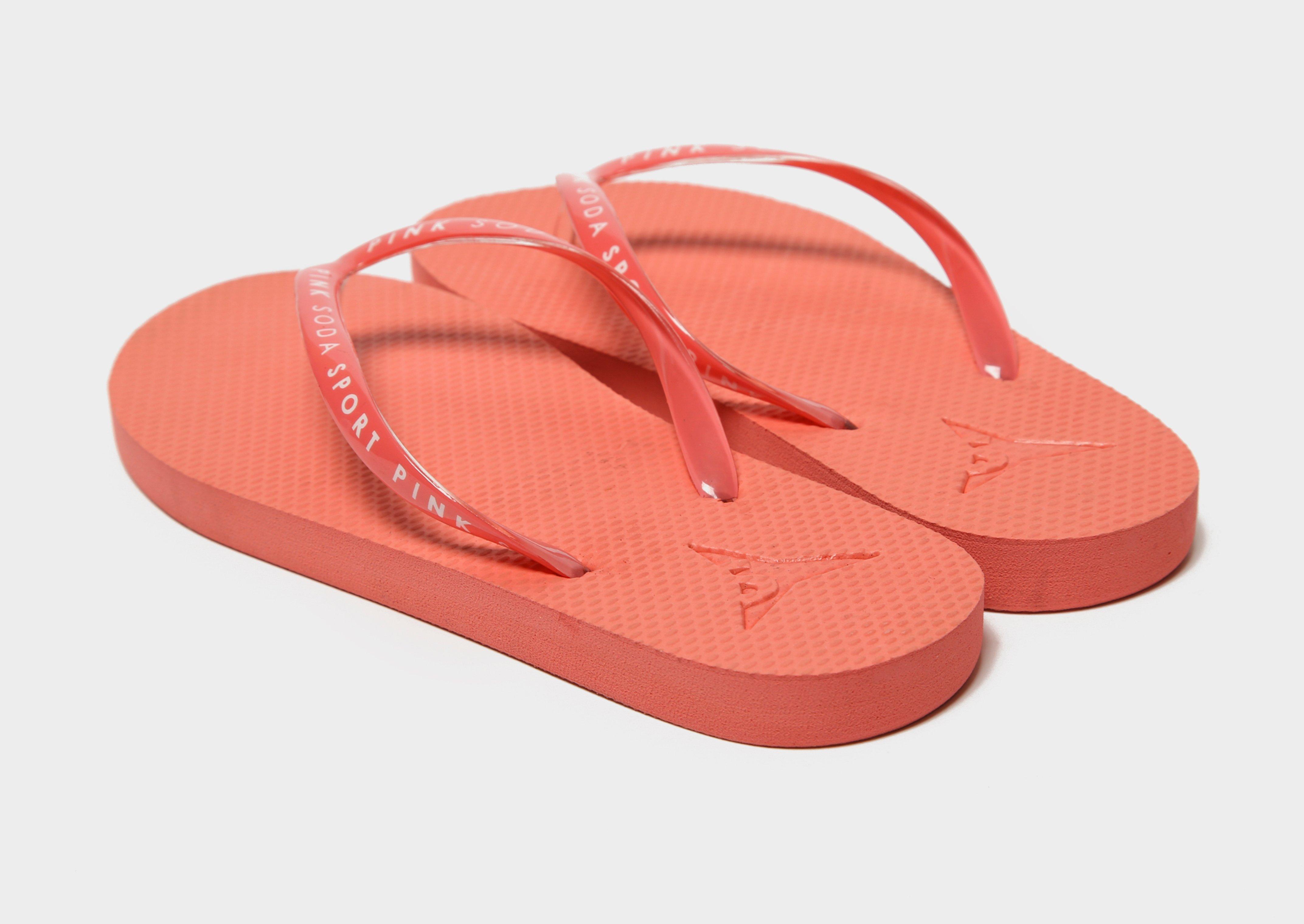 pink soda flip flops