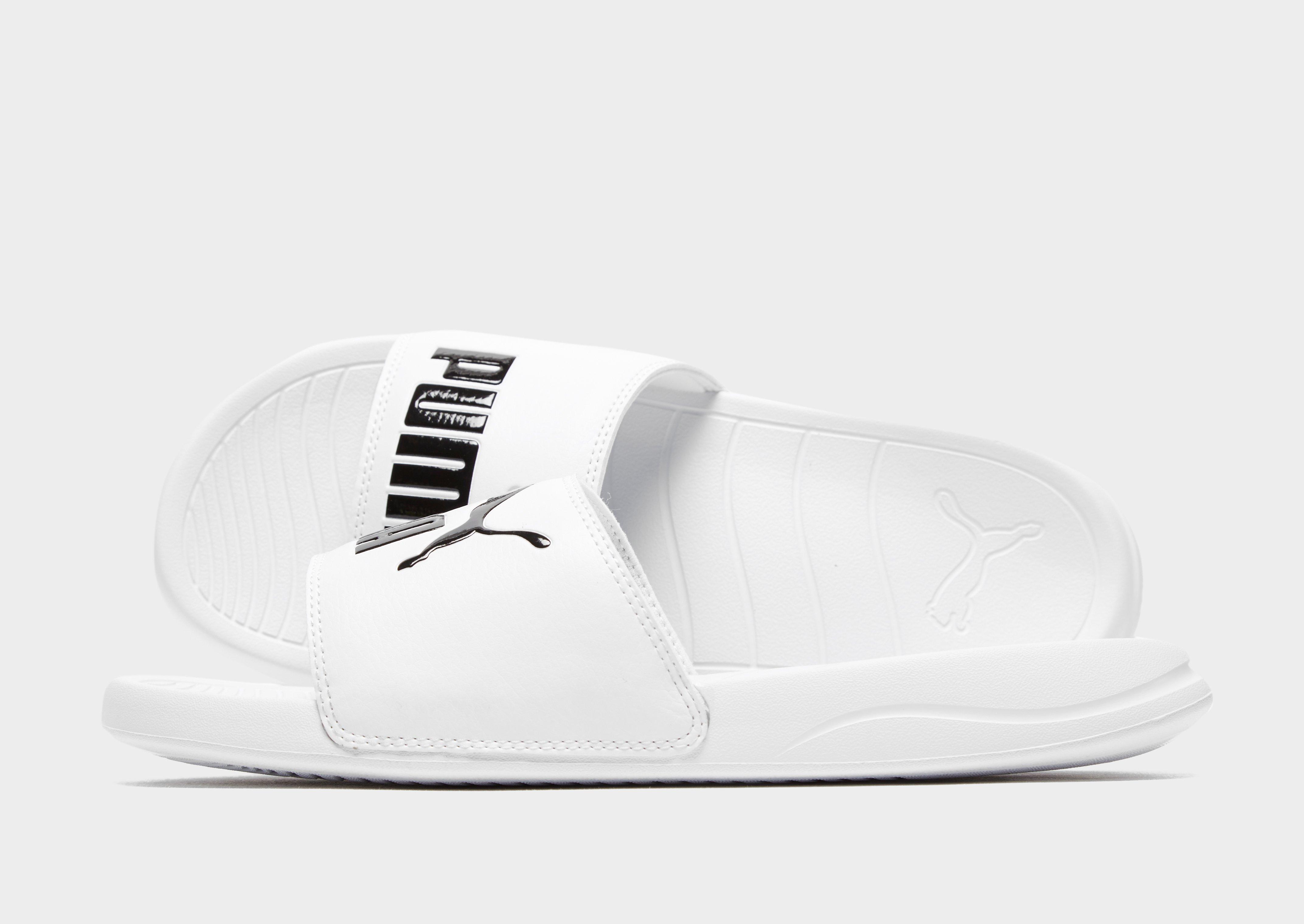 puma popcat slides white