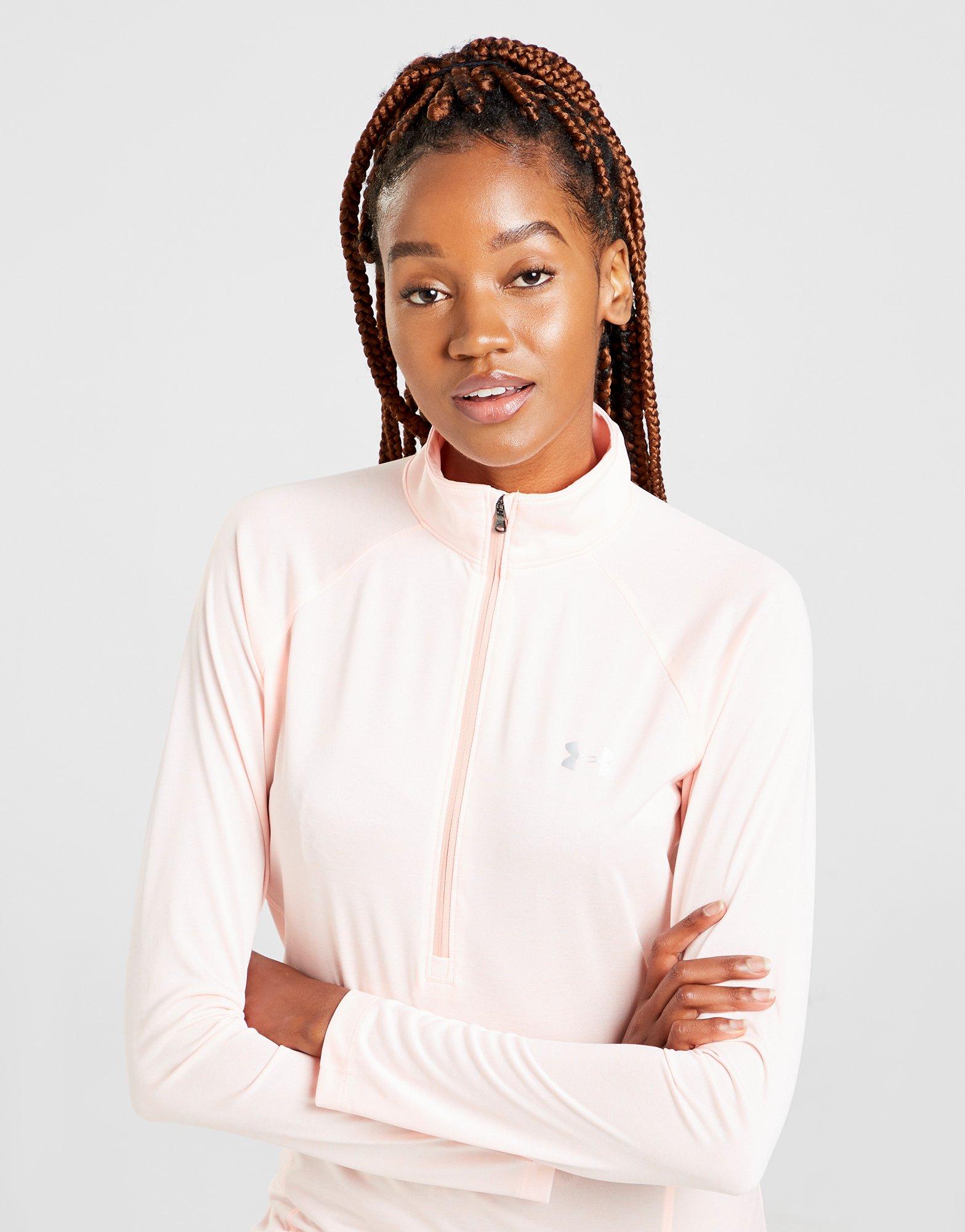 pink under armour zip top