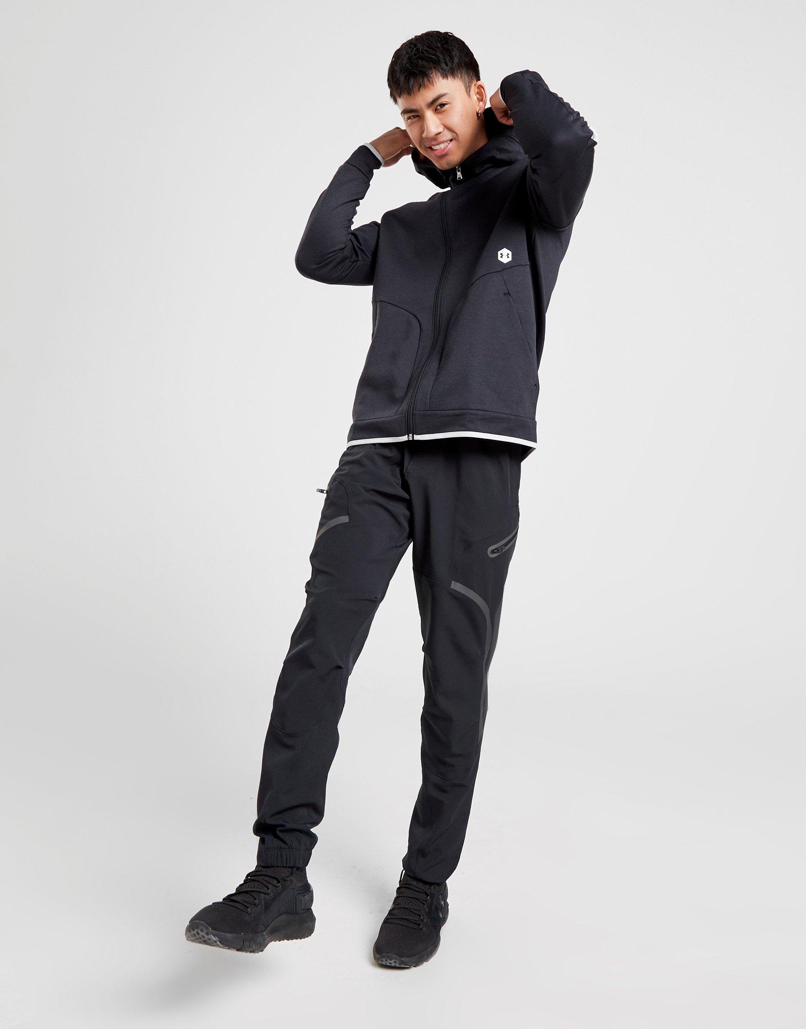 felpa under armour nera con strisce bianche