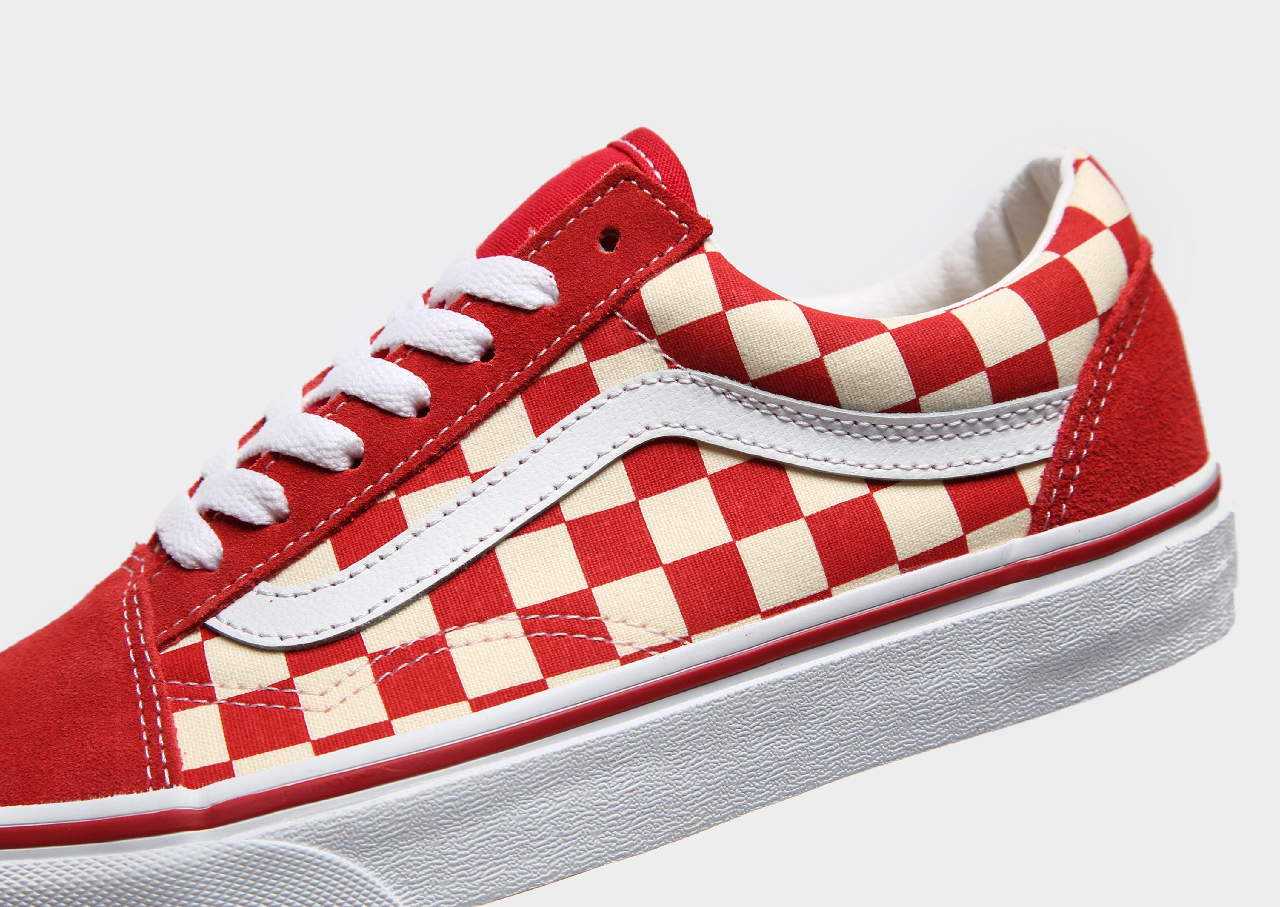 vans old skool cuadros rojos