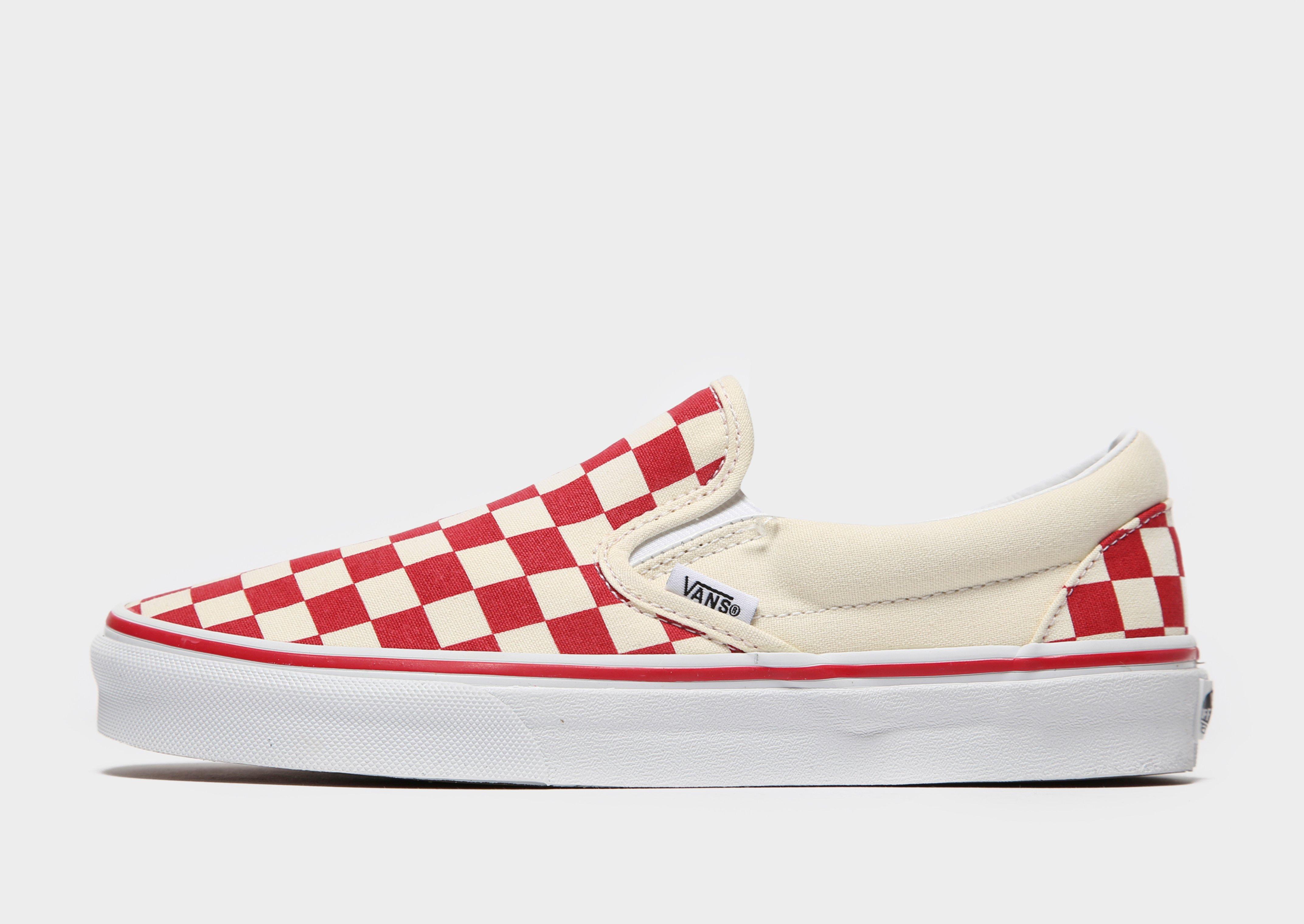 vans damier rouge et blanc