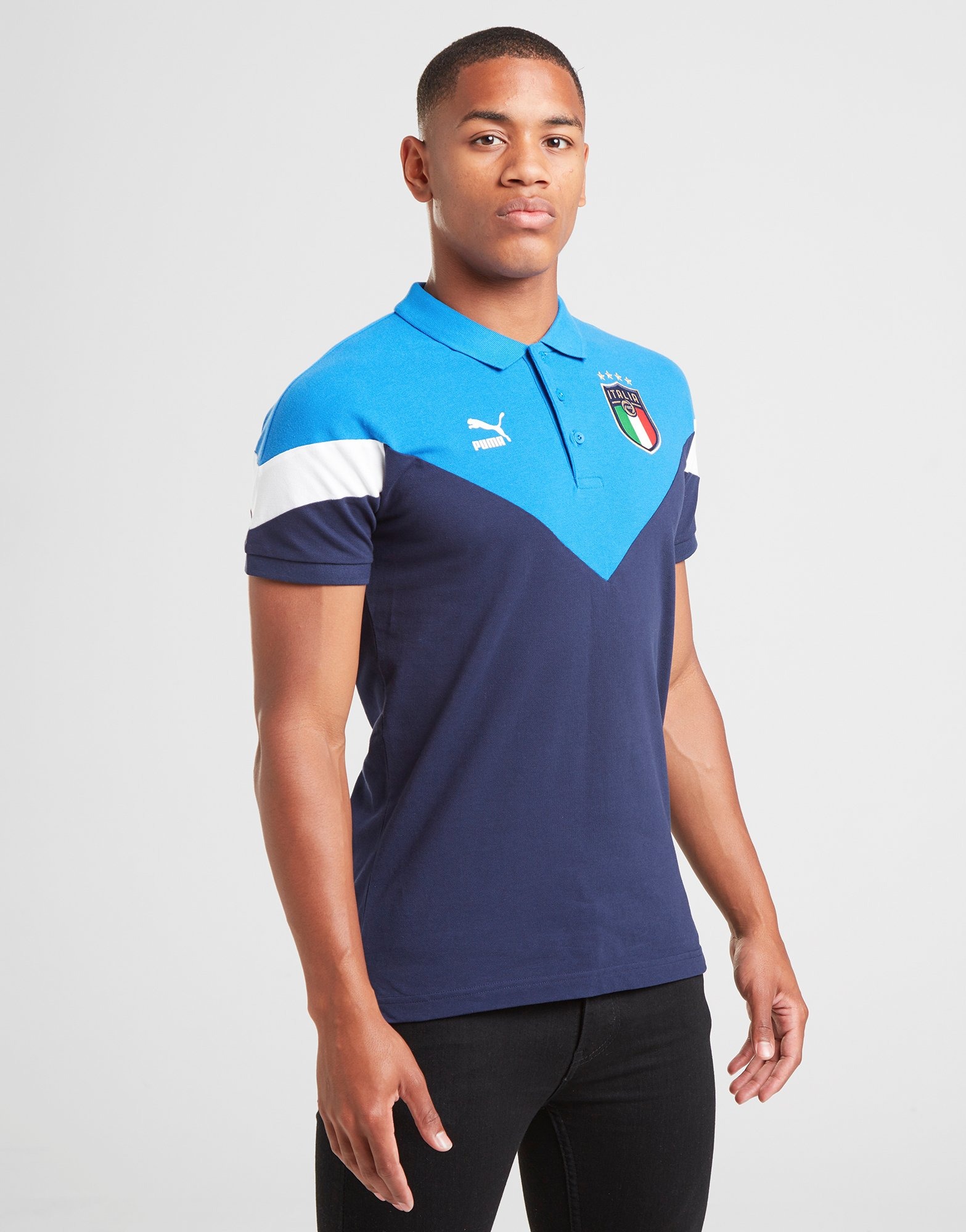Blue PUMA Italy Icon Polo Shirt Men's JD Sports