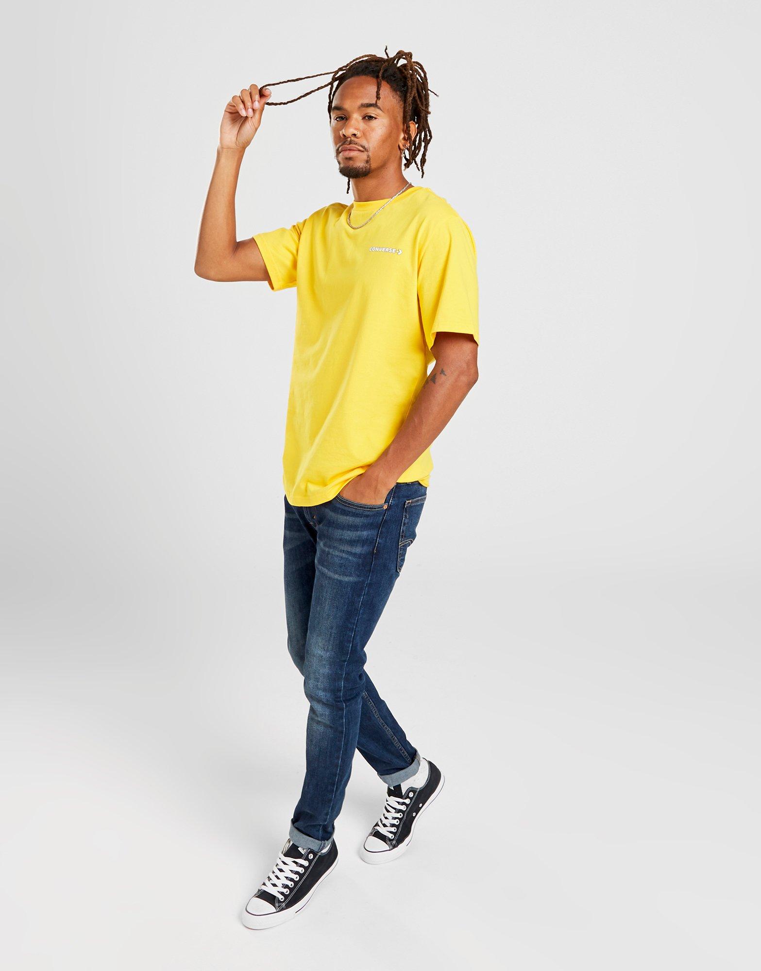 converse t shirt mens yellow