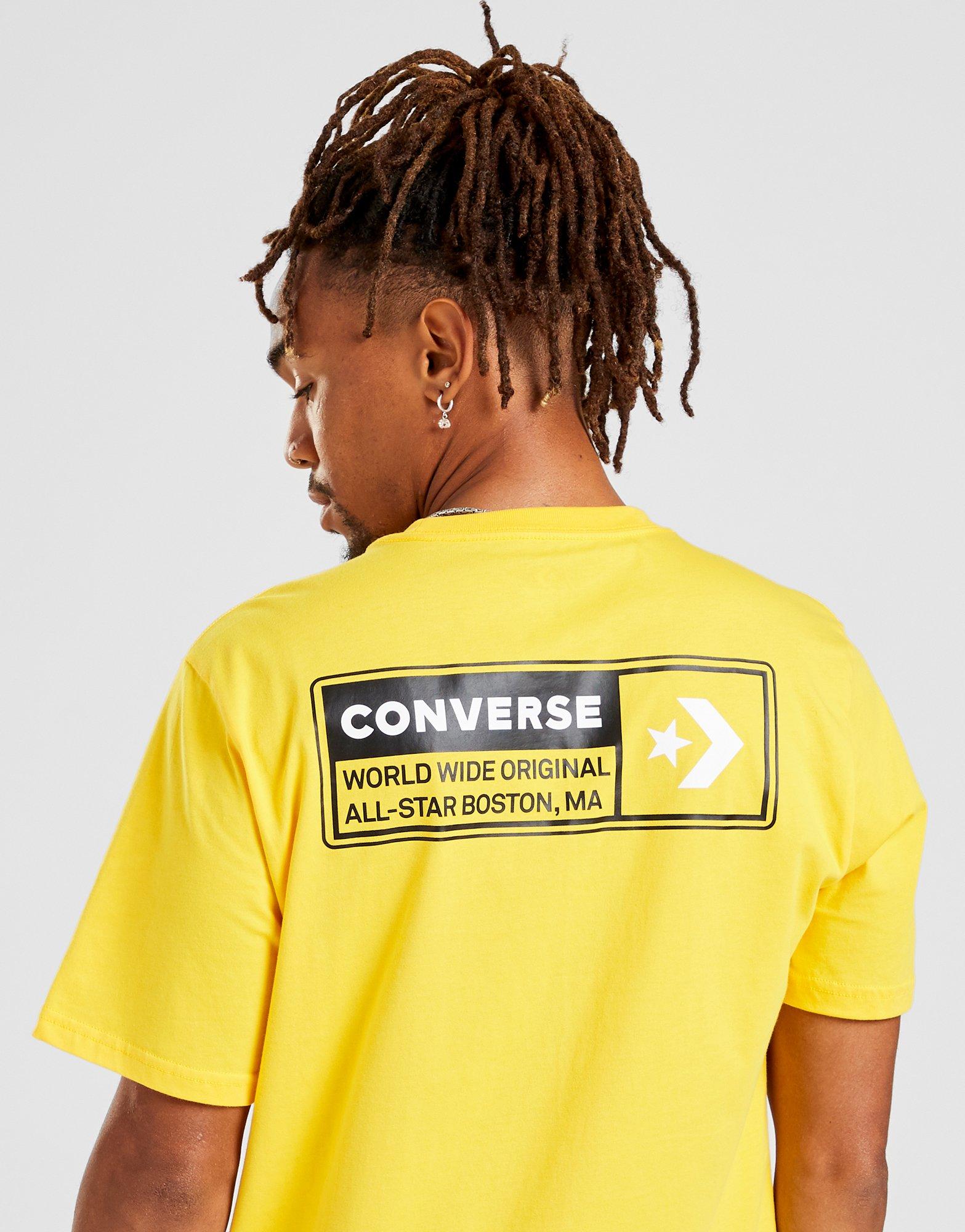 converse t shirt mens yellow