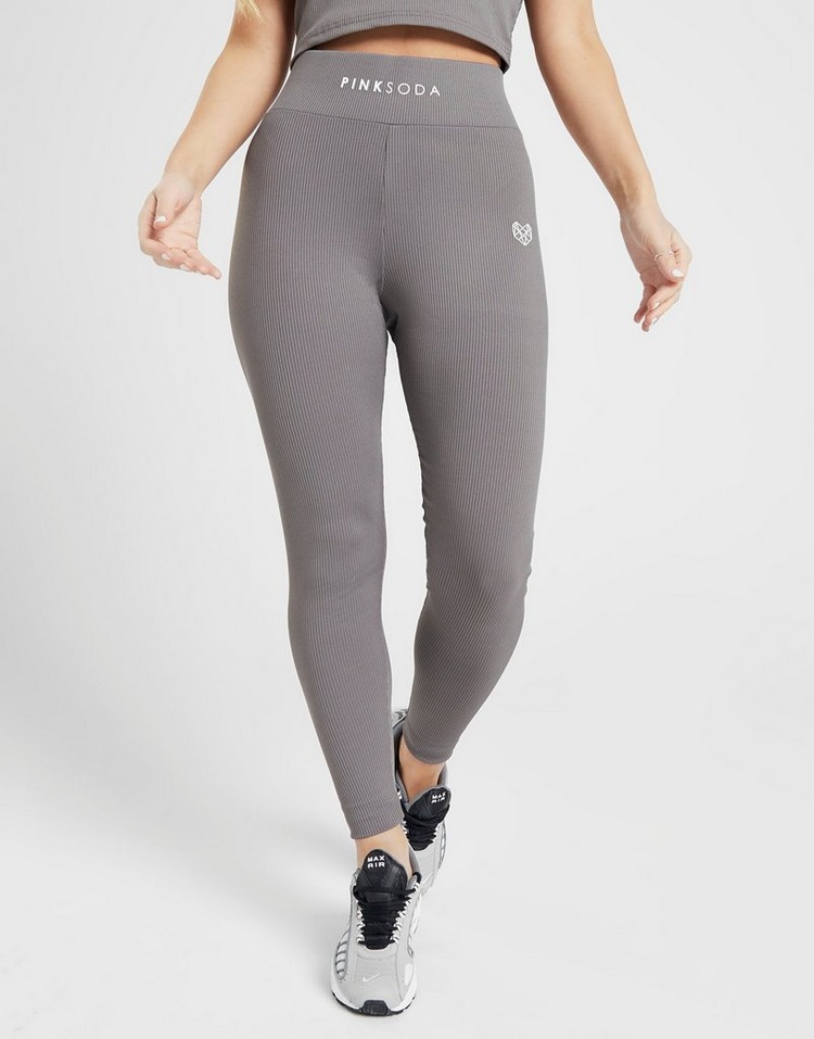 Buy Grey Pink Soda Sport Ribbed Leggings | JD Sports | JD Sports Ireland