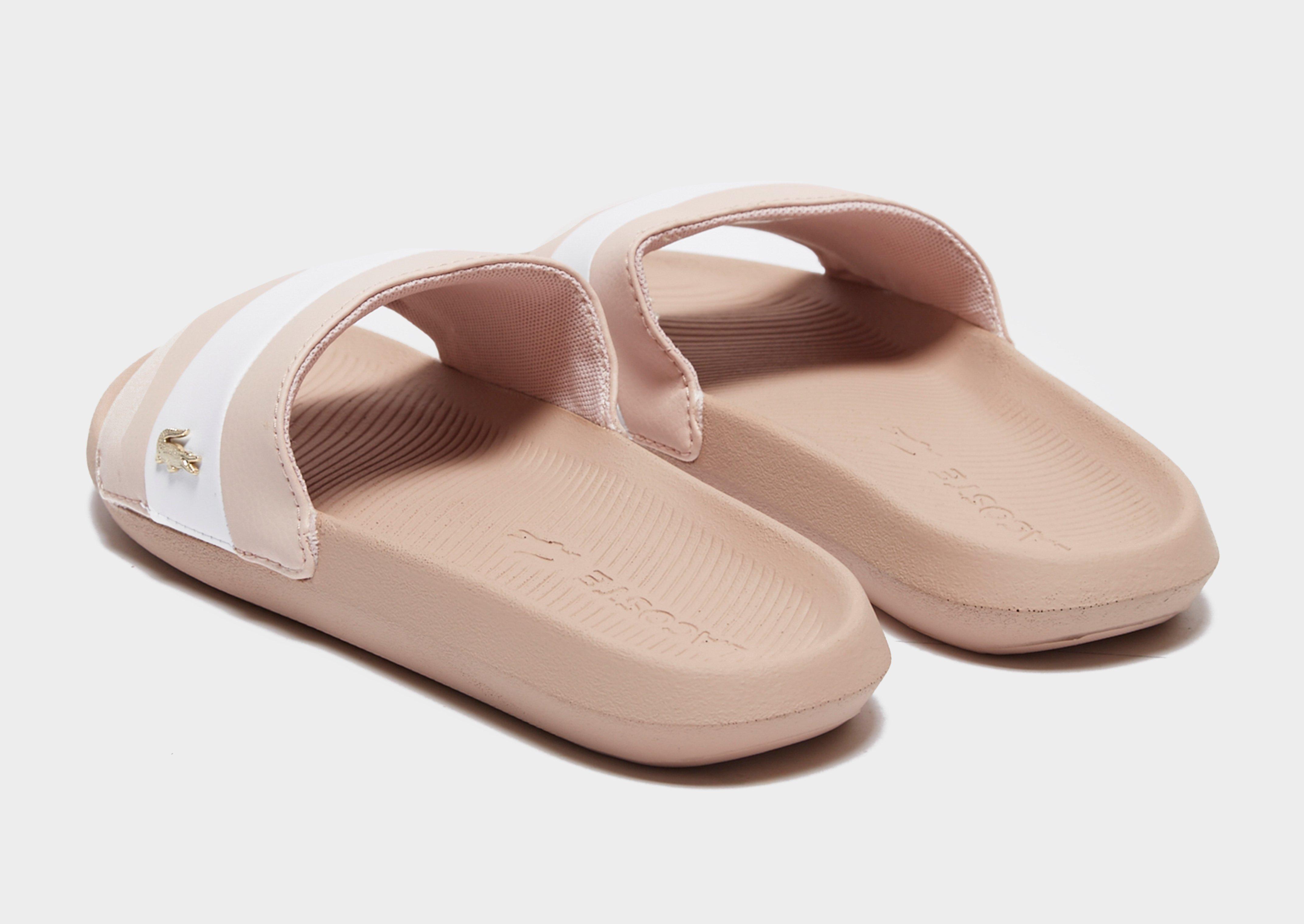 lacoste sliders pink