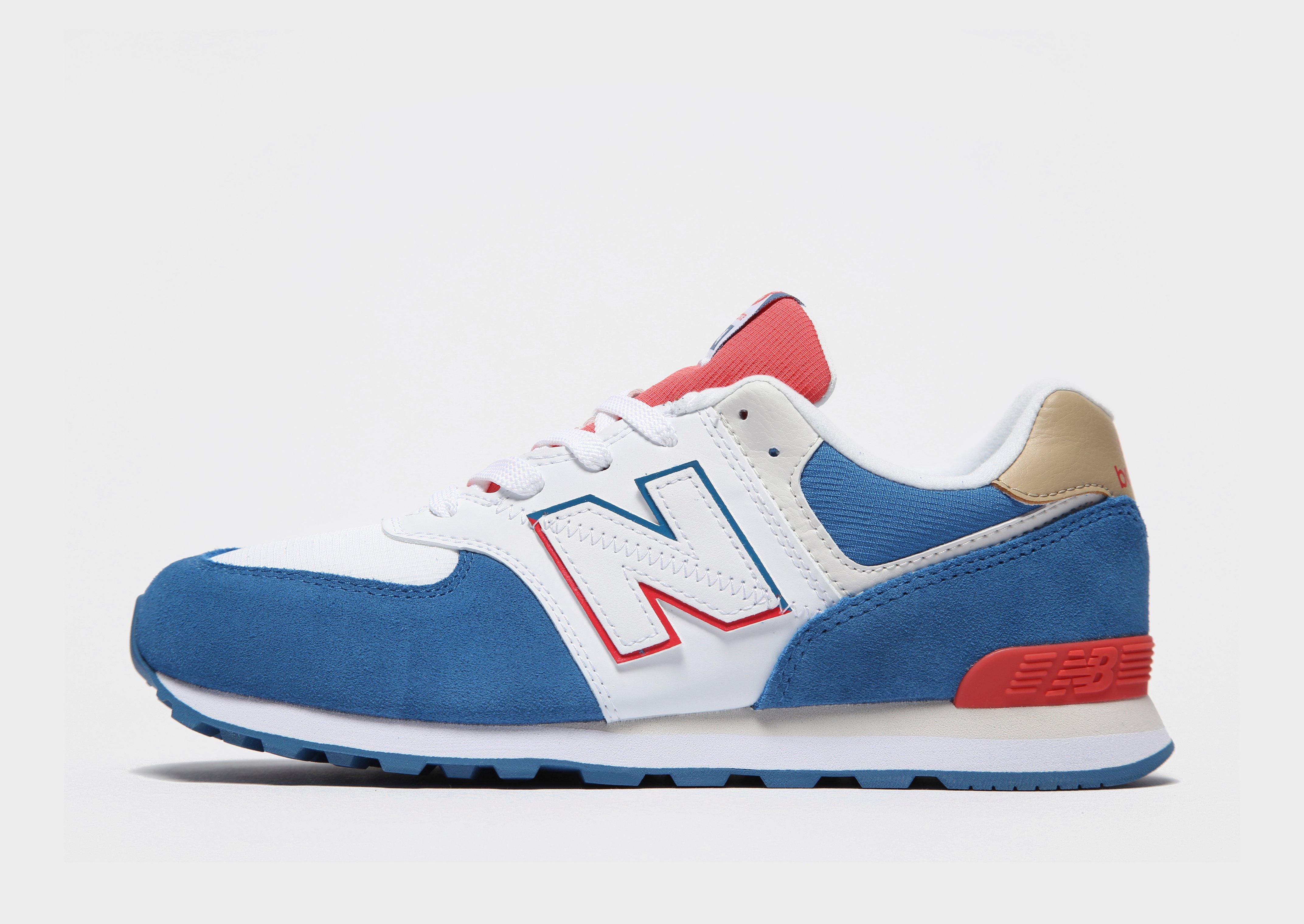 new balance 574 blue white