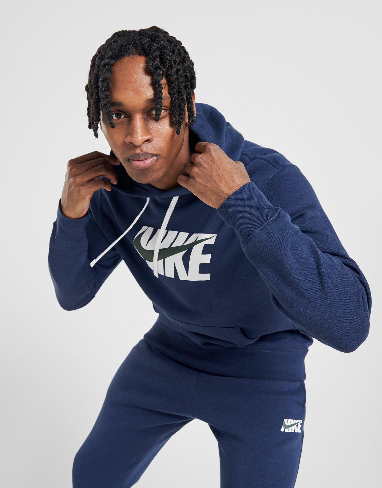 nike club hoodie blue