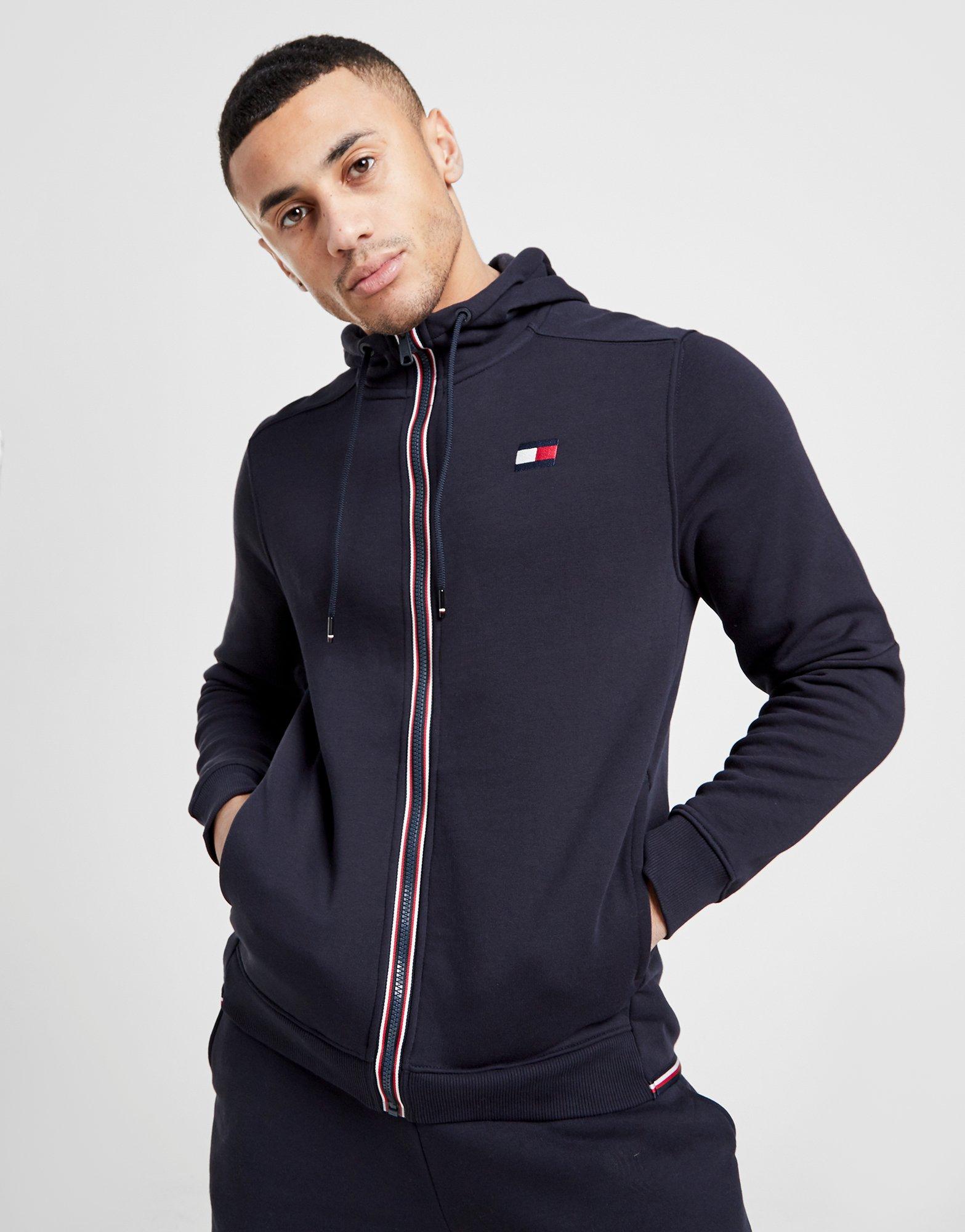 tommy hilfiger tape zip hoodie