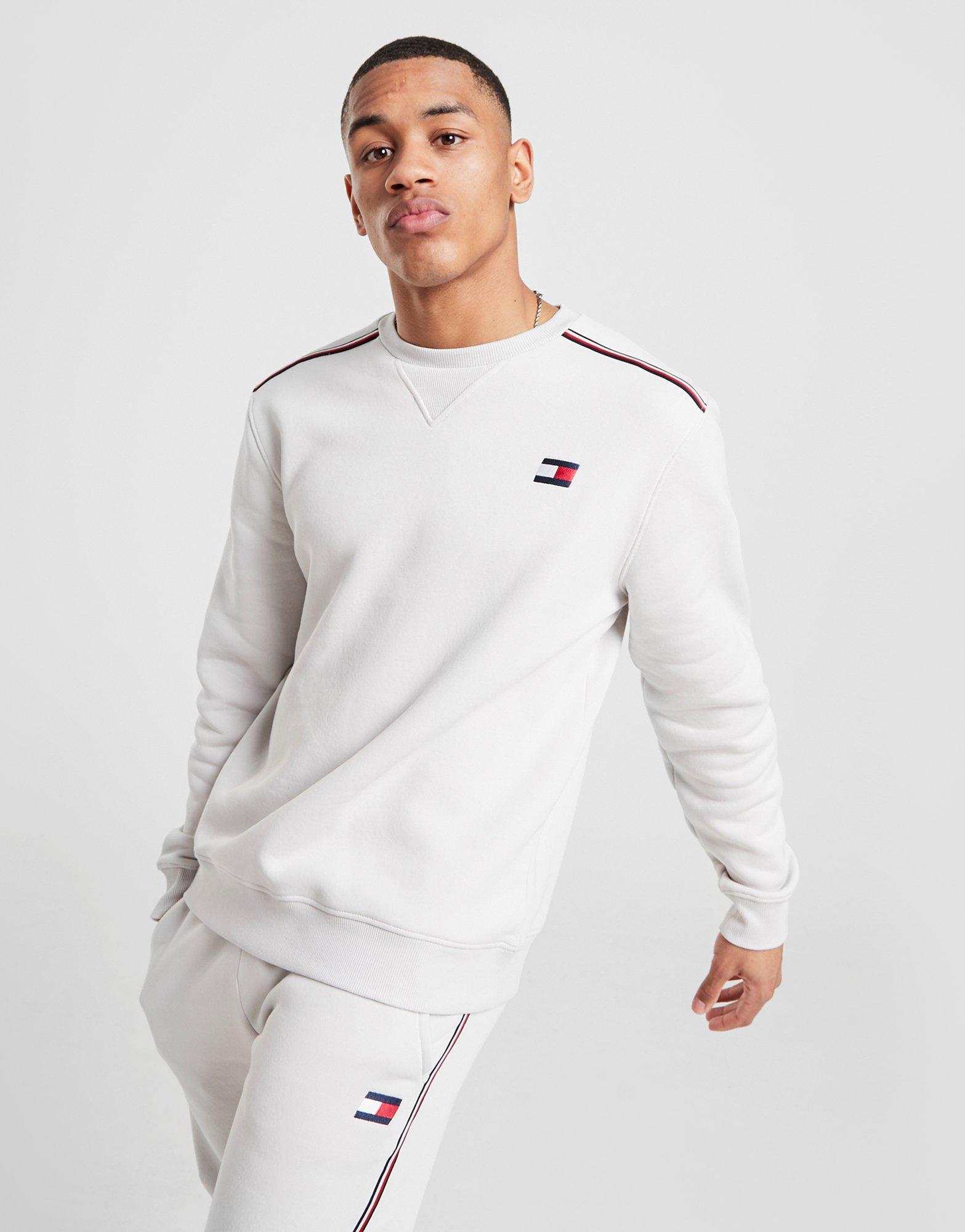 tommy hilfiger sleeve tape crew sweatshirt