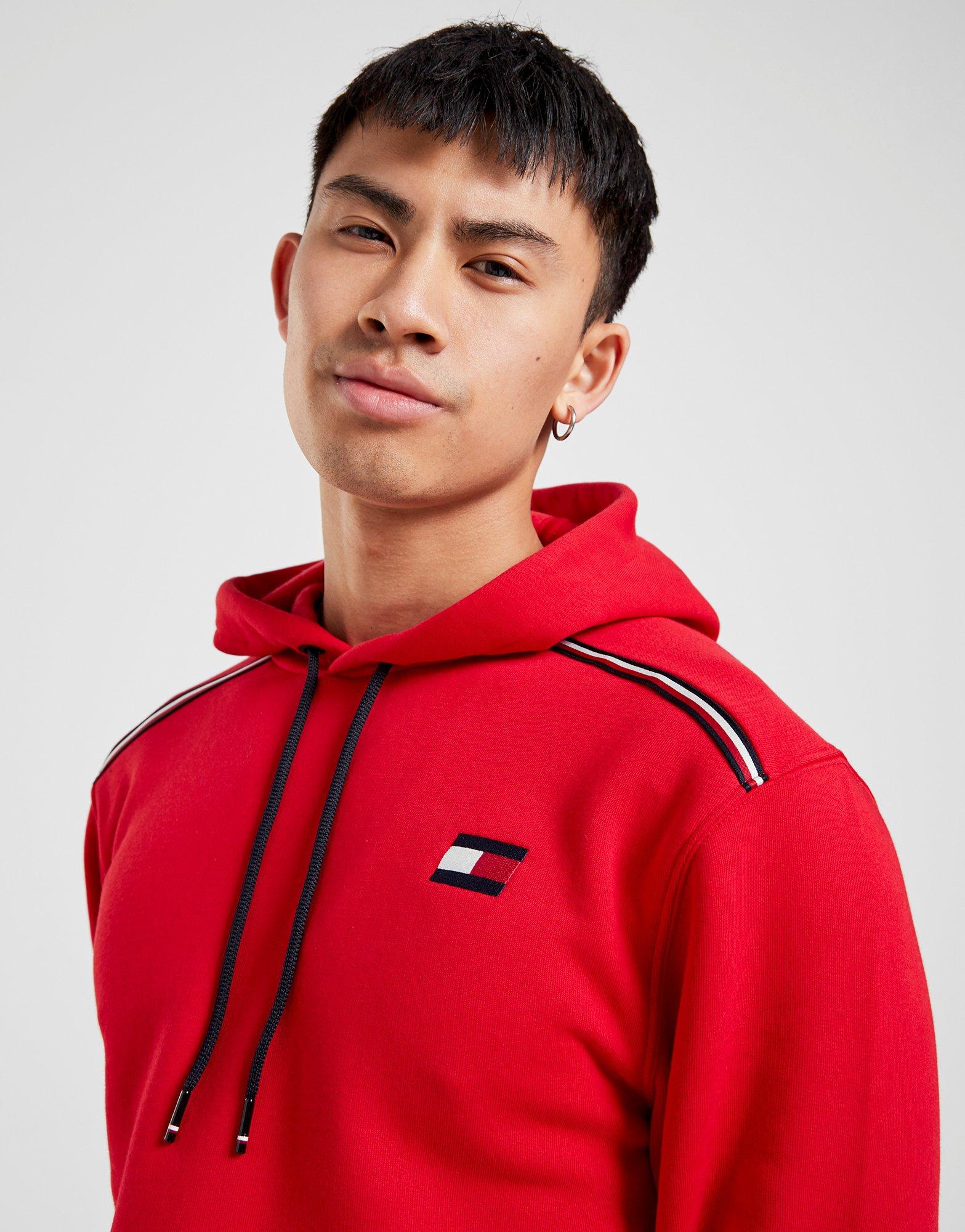 tommy hilfiger overhead sleeve tape hoodie