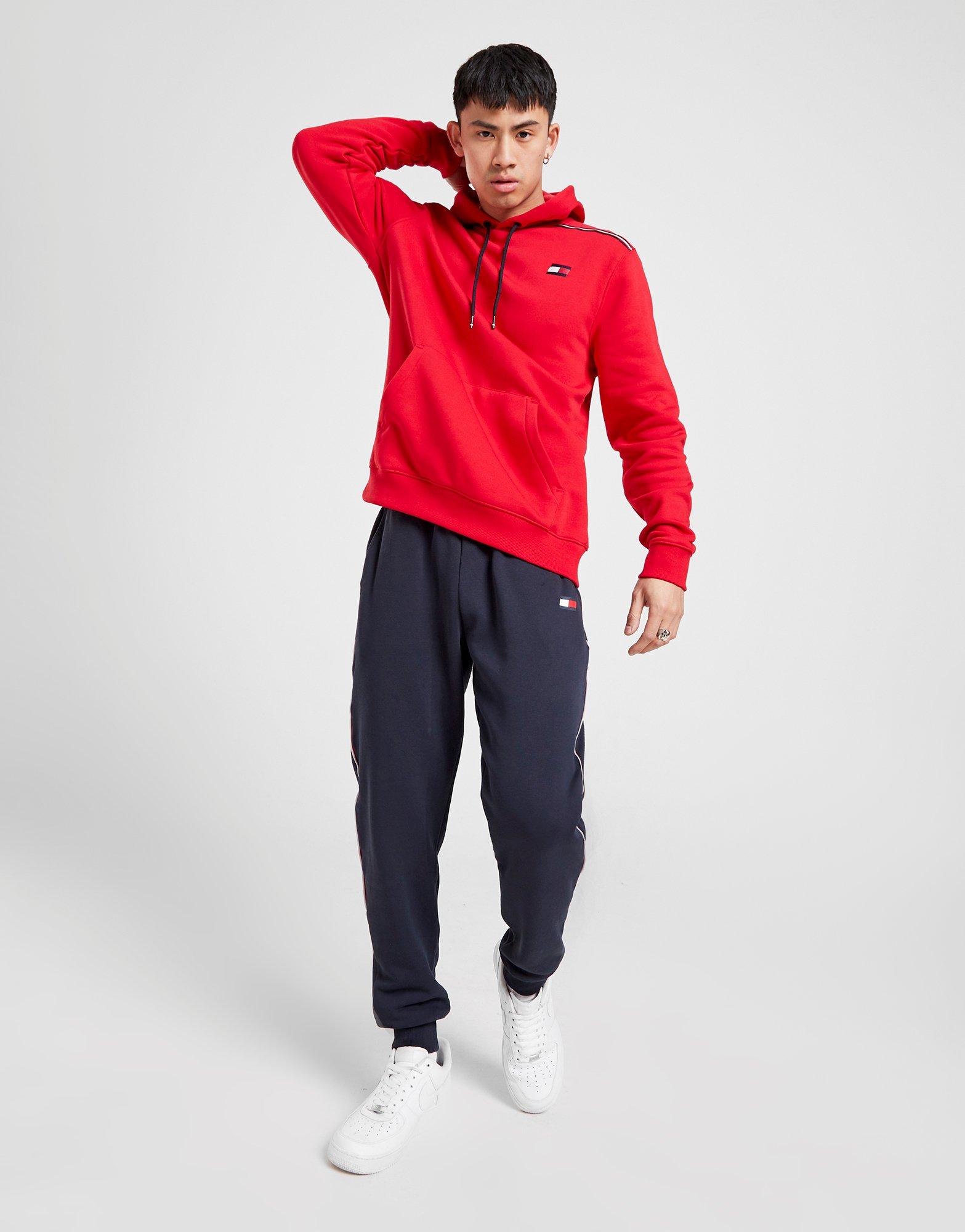 tommy hilfiger overhead sleeve tape hoodie