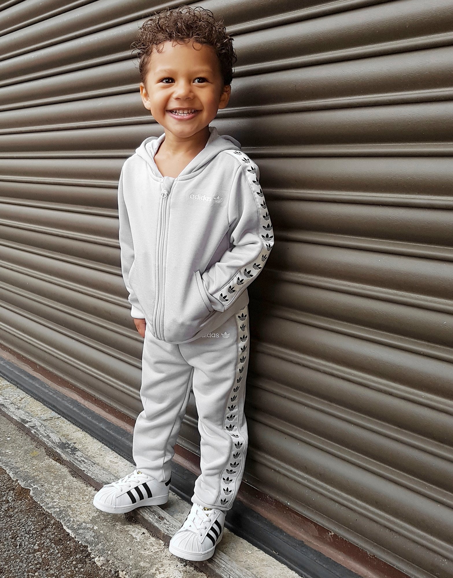 Buy Grey adidas Originals SS Tape Tracksuit Infant | JD Sports | JD Sports Ireland