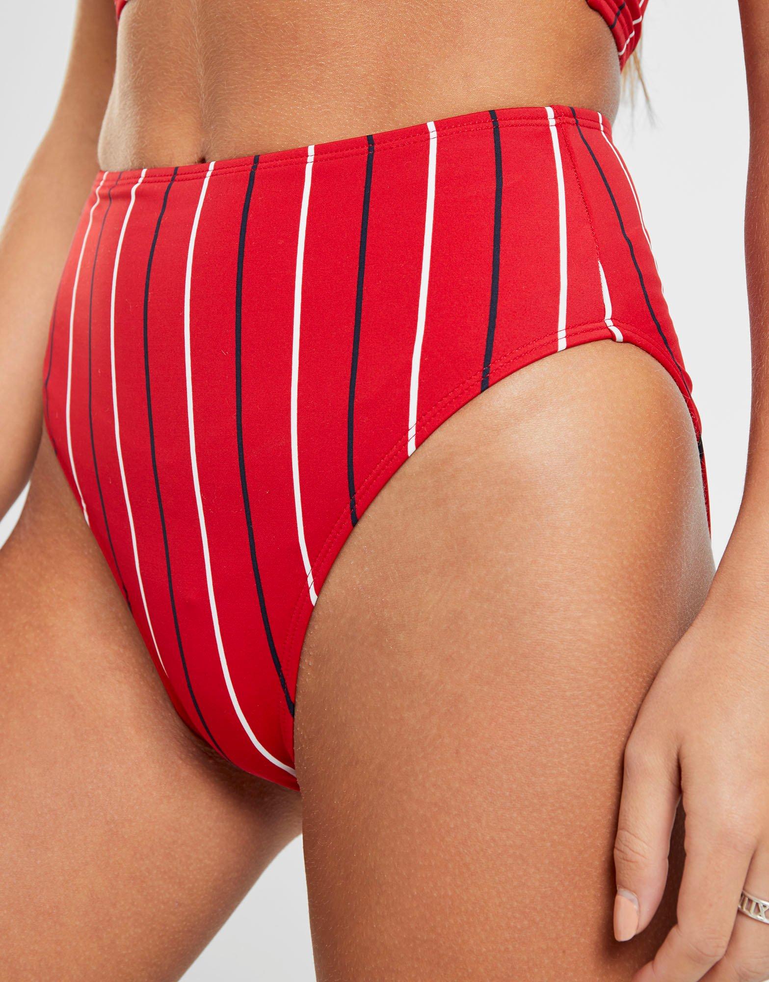 Fila Pinstripe High Waist Bikini Bottoms