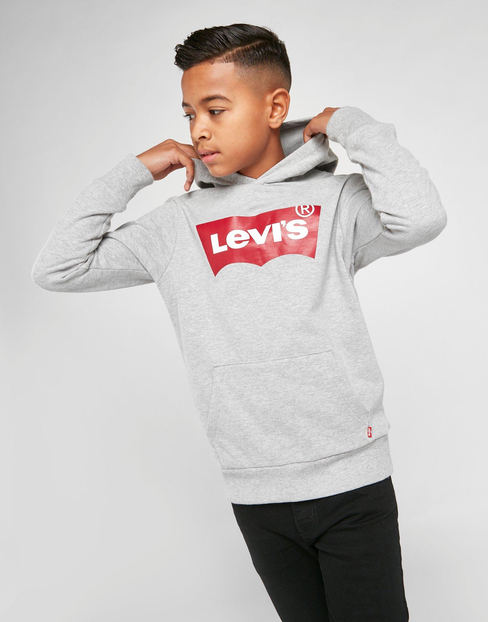 Grey Levis Batwing Hoodie Junior | JD 