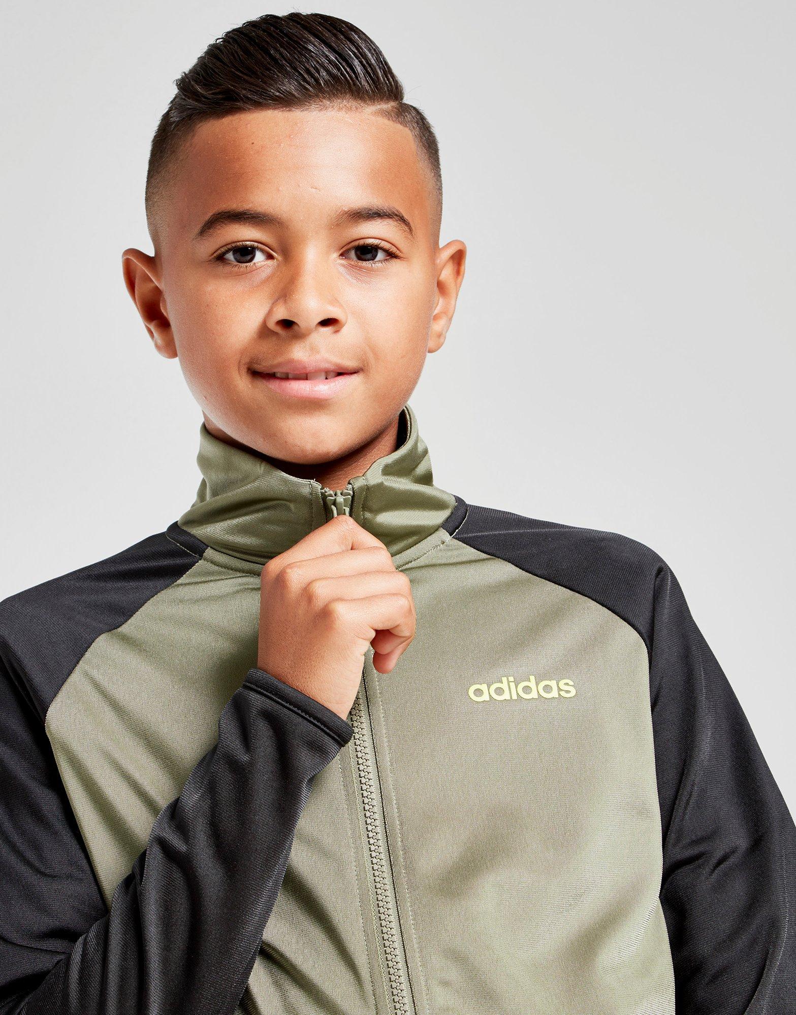 adidas black tracksuit junior