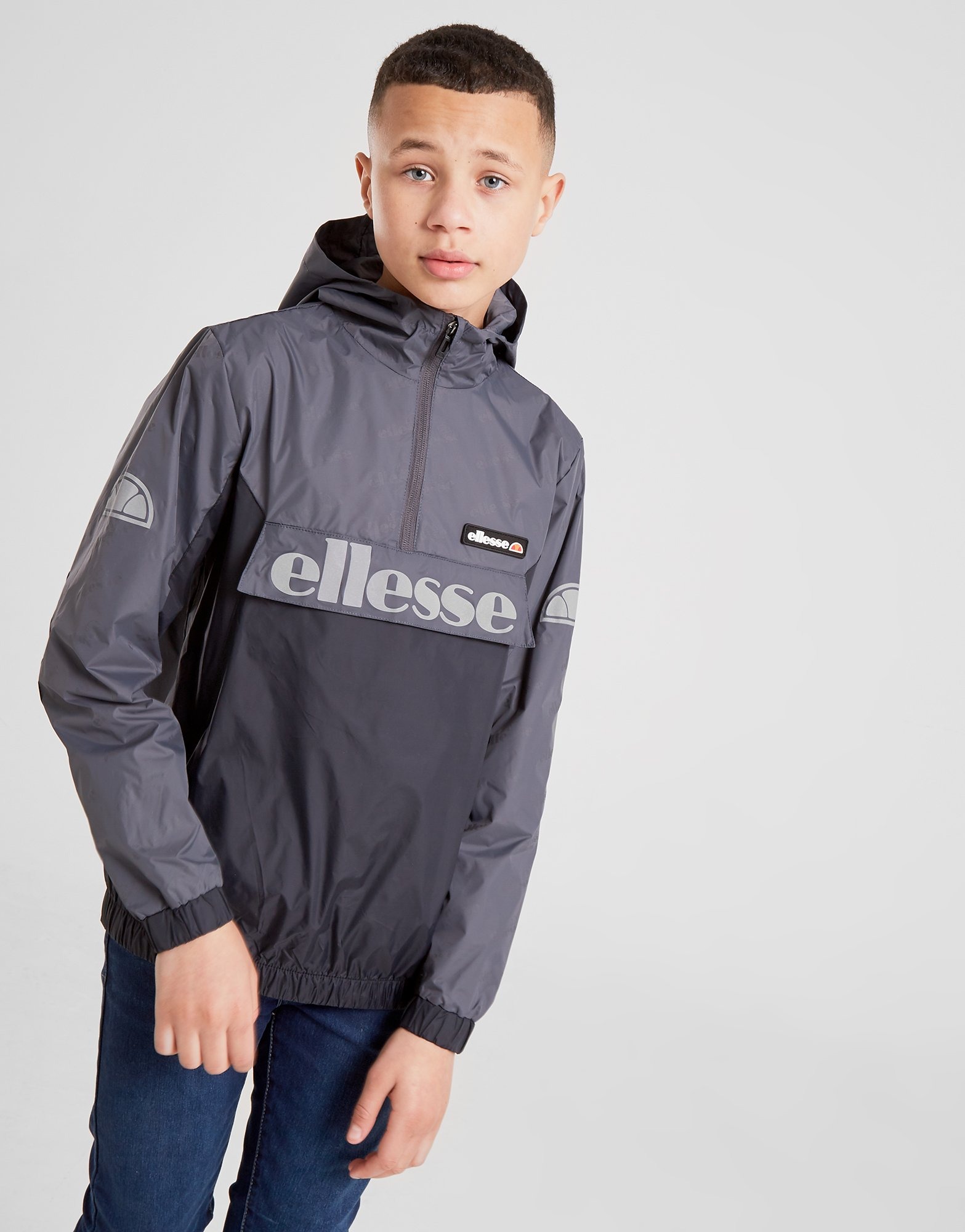 Buy Grey Ellesse Chromio Reflective Lightweight Jacket Junior JD