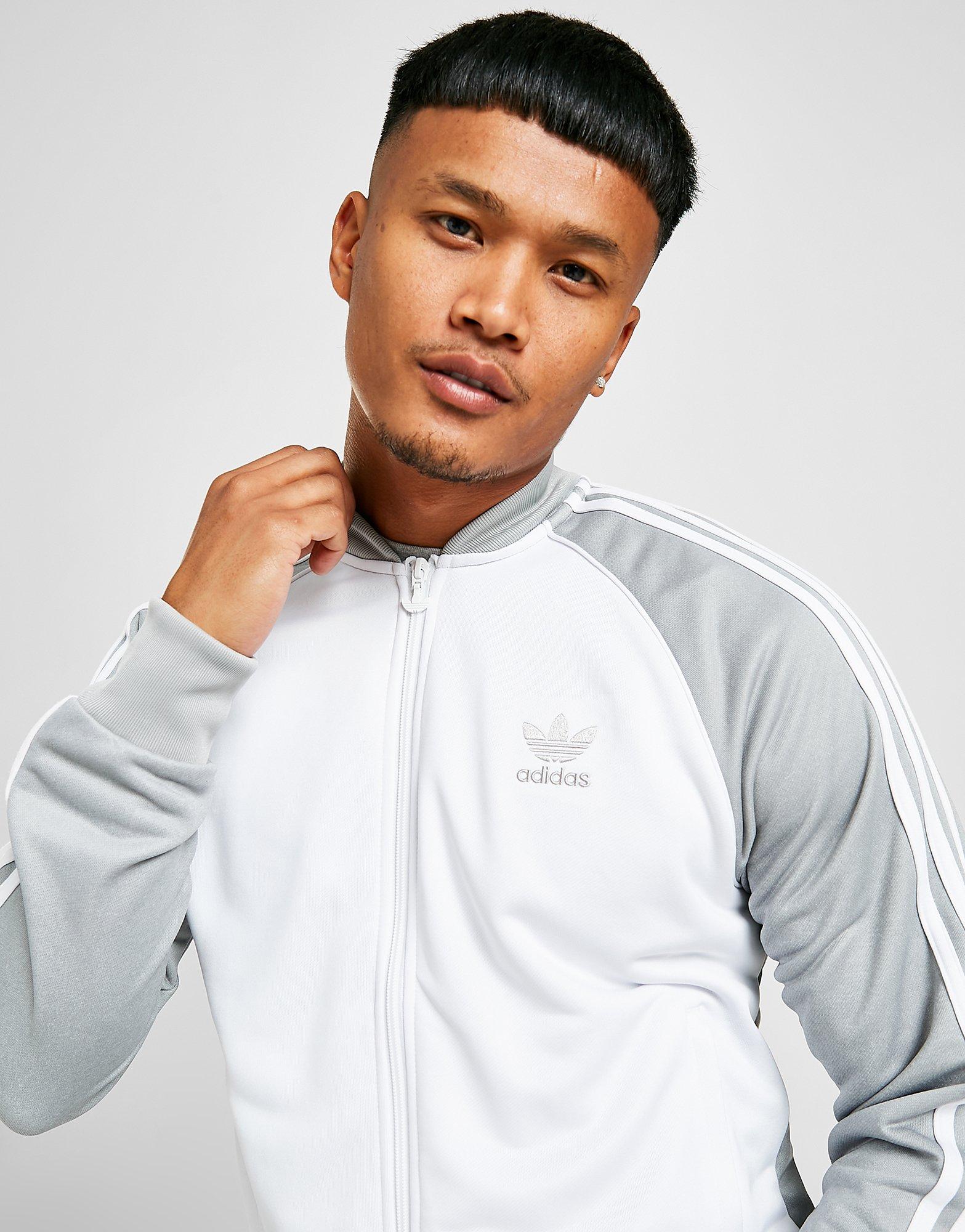 adidas track top grey