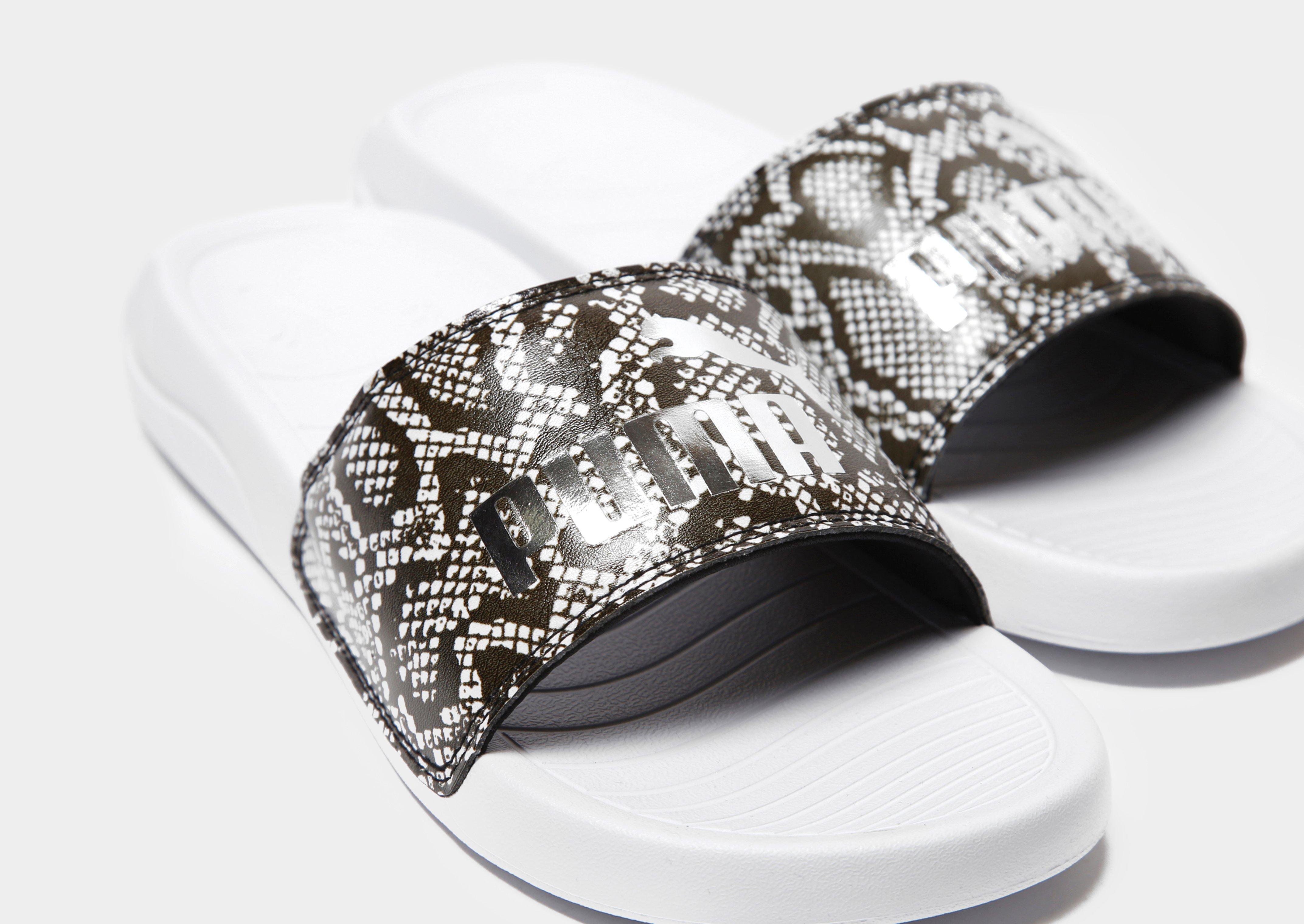 white puma slides women's