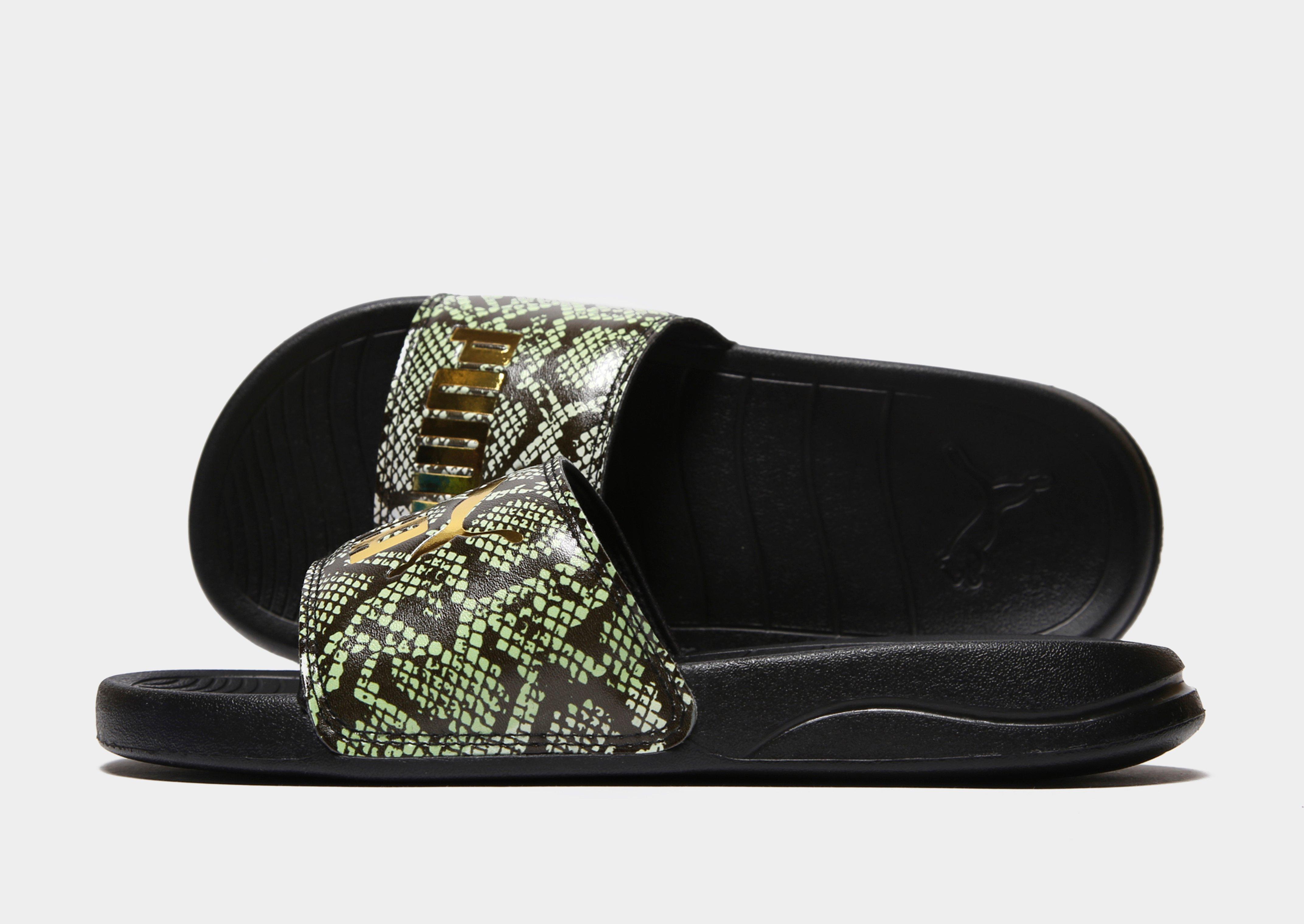 puma slides green