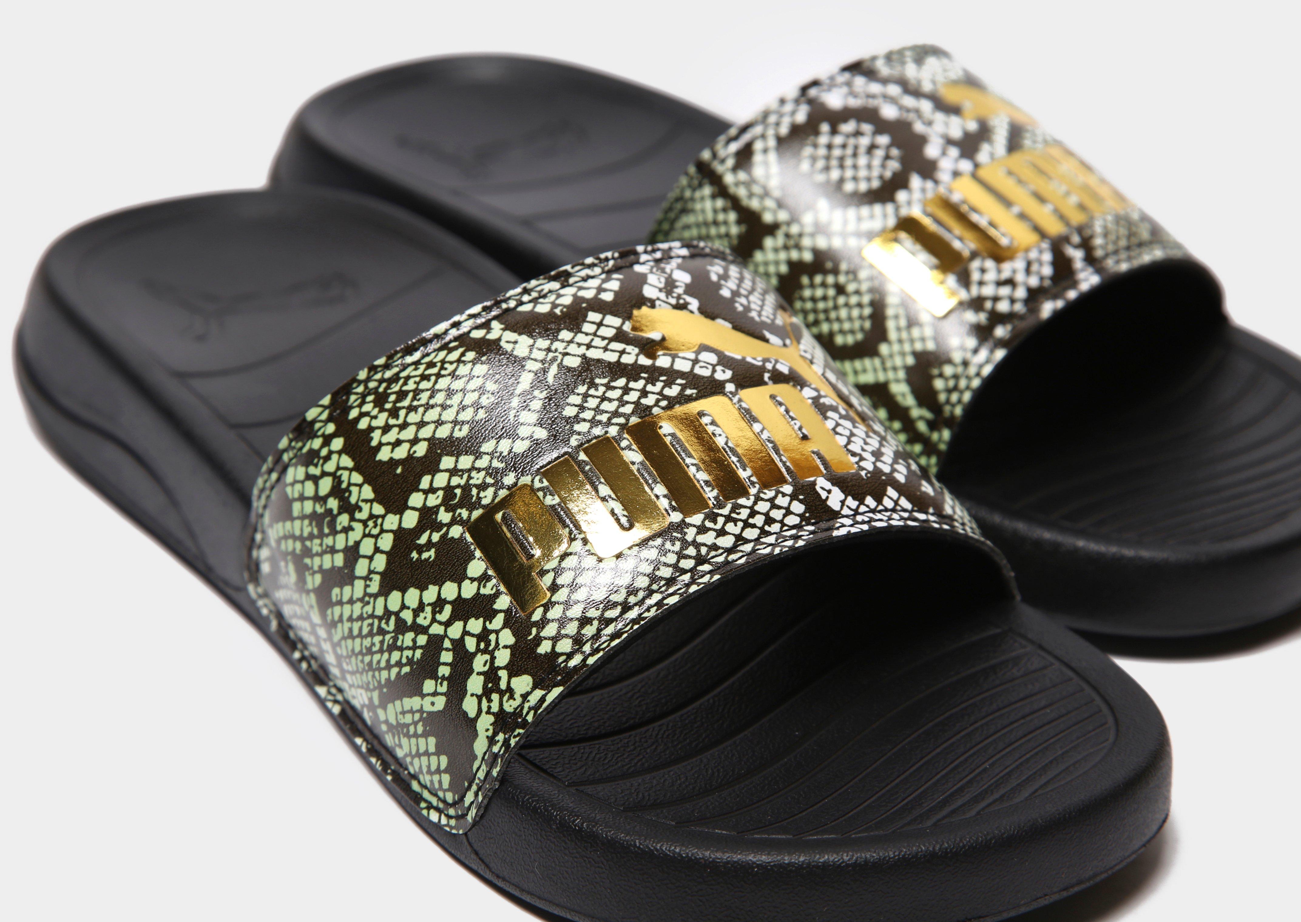 puma popcat slides leopard