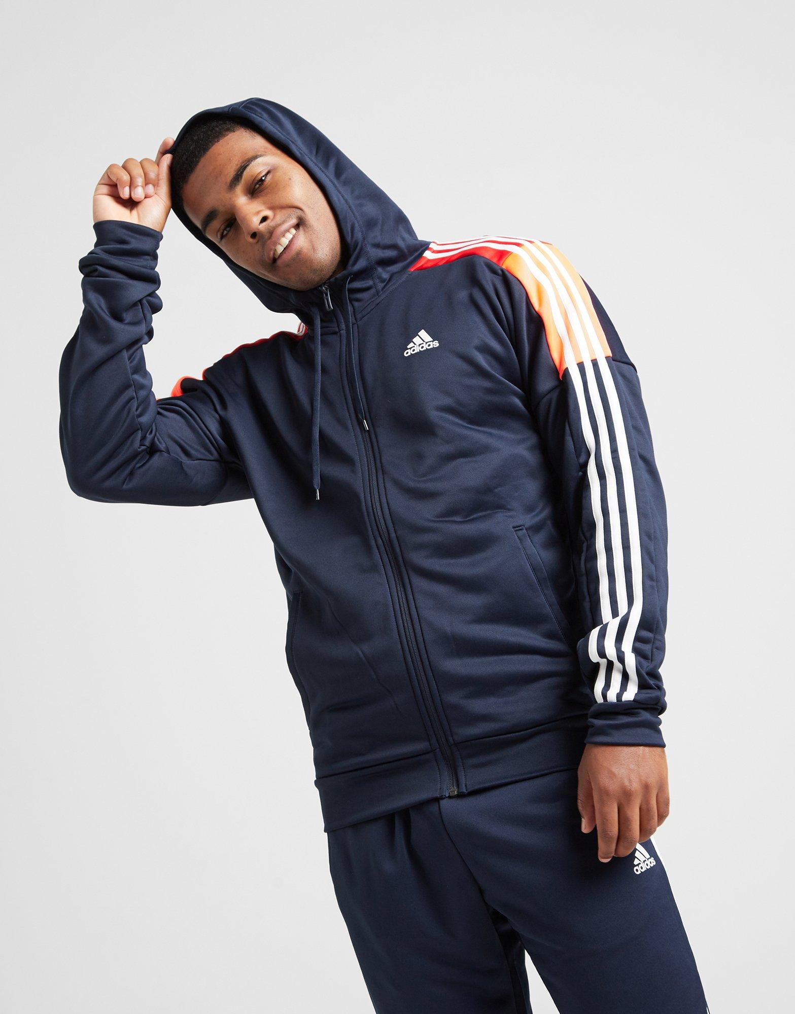 adidas game time tracksuit blue