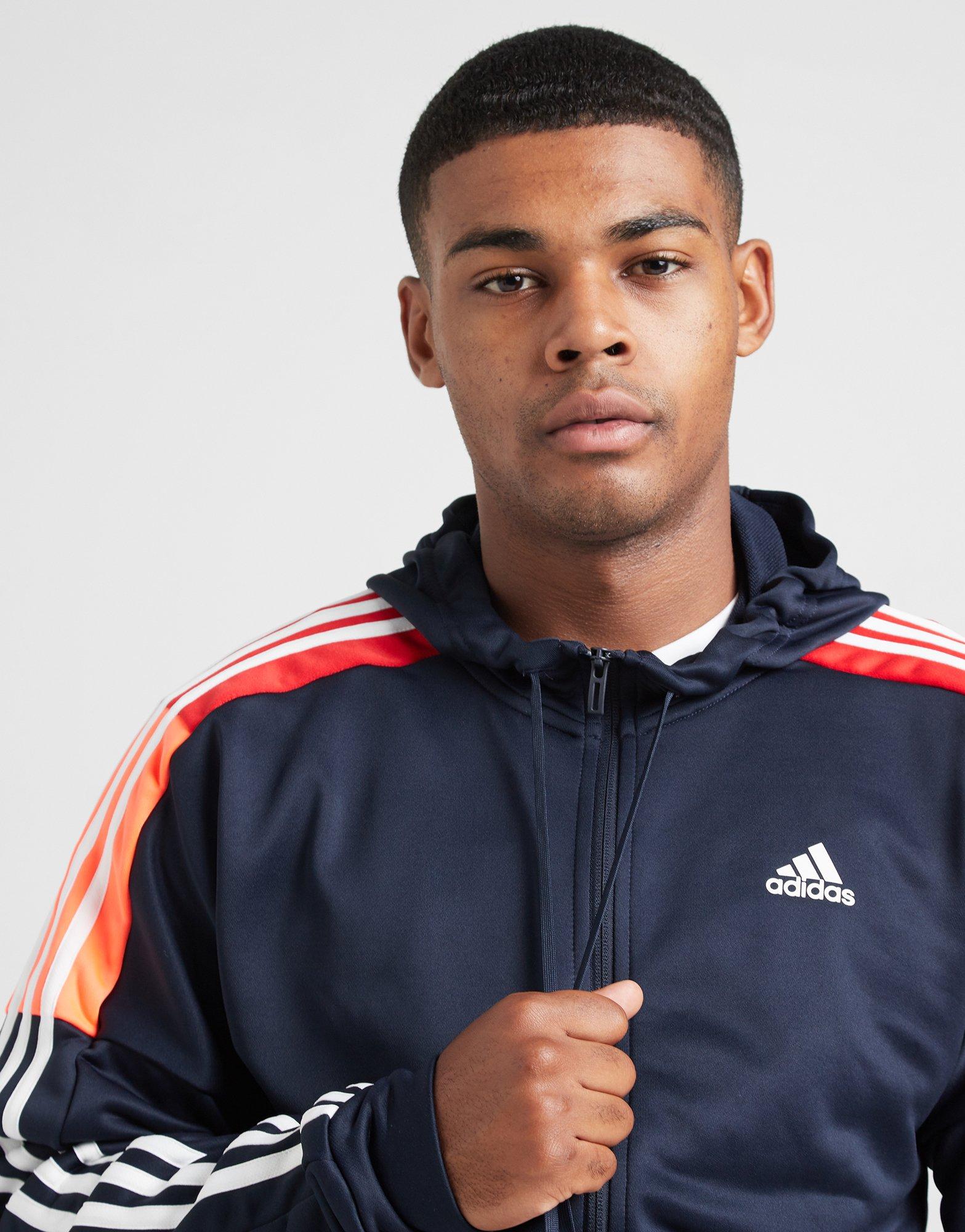 adidas game time tracksuit blue