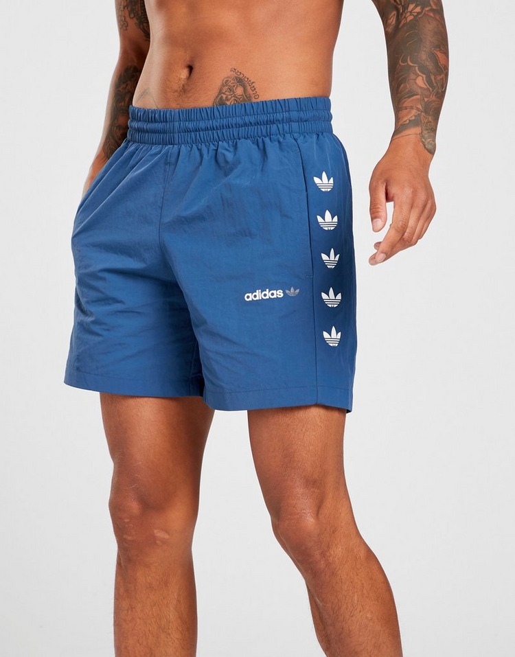 Koop Blauw adidas Originals Stacked Trefoil Swim Shorts Men's | JD Sports