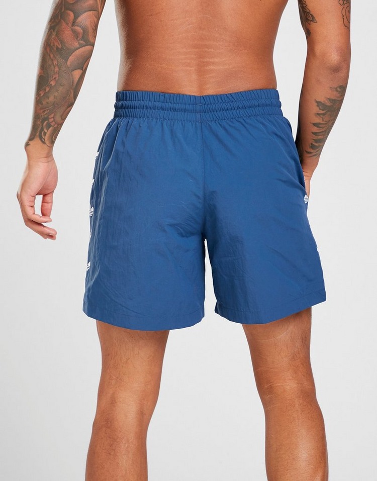 Koop Blauw adidas Originals Stacked Trefoil Swim Shorts Men's | JD Sports