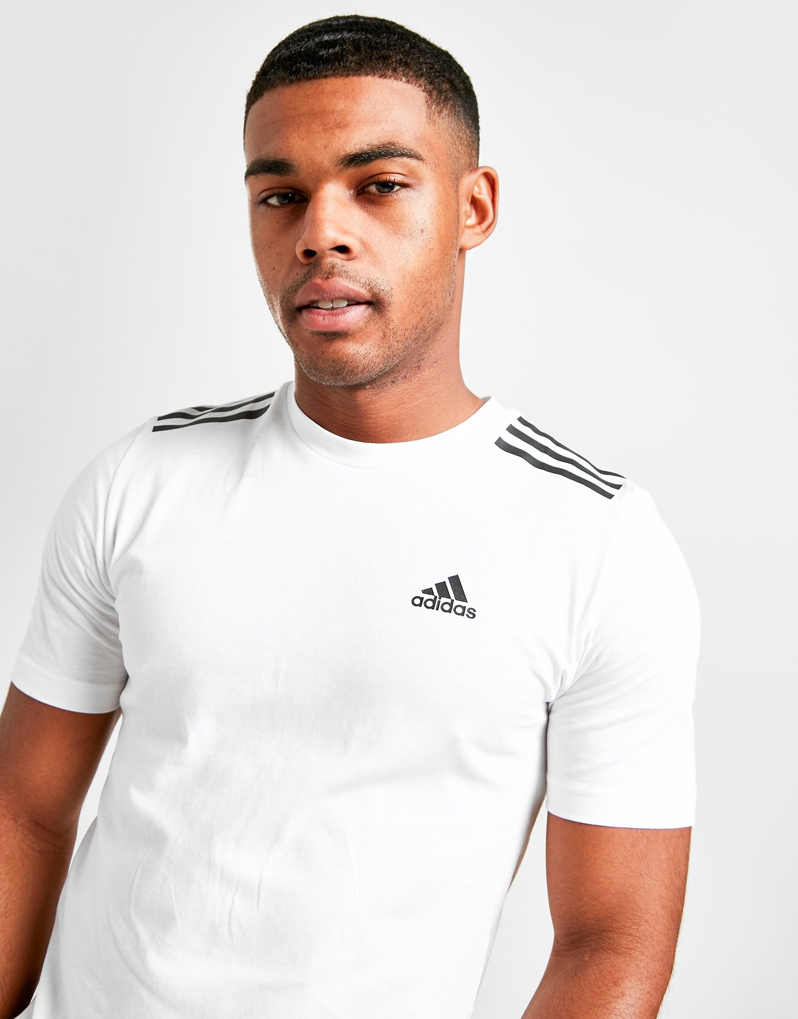 White adidas Badge of Sport 3-Stripes T-Shirt - JD Sports Ireland