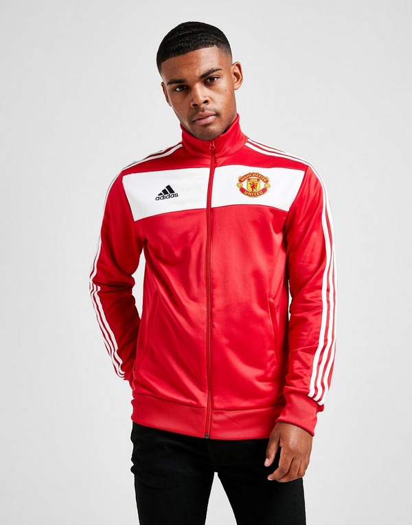Acheter Rouge Adidas Haut De Survetement Manchester United Fc 3 Stripes Homme