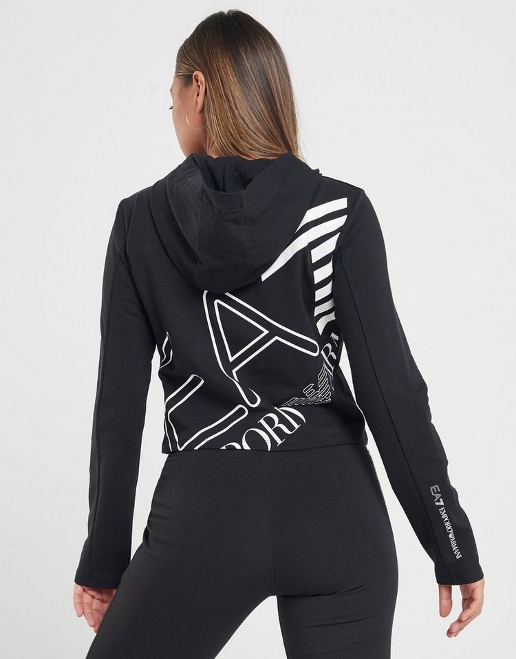 Buy Black Emporio Armani EA7 Logo Crop Hoodie JD Sports JD Sports