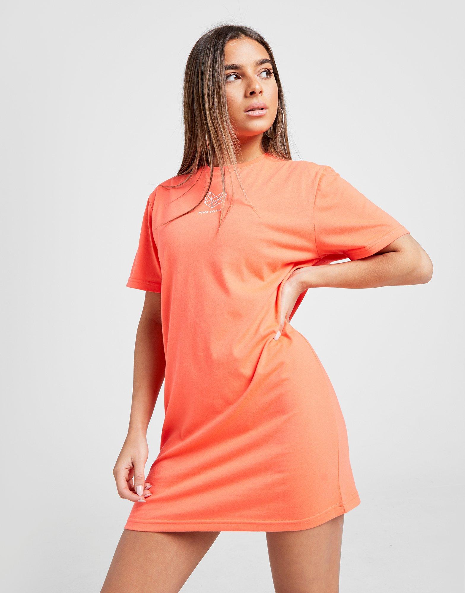 orange t shirt dress