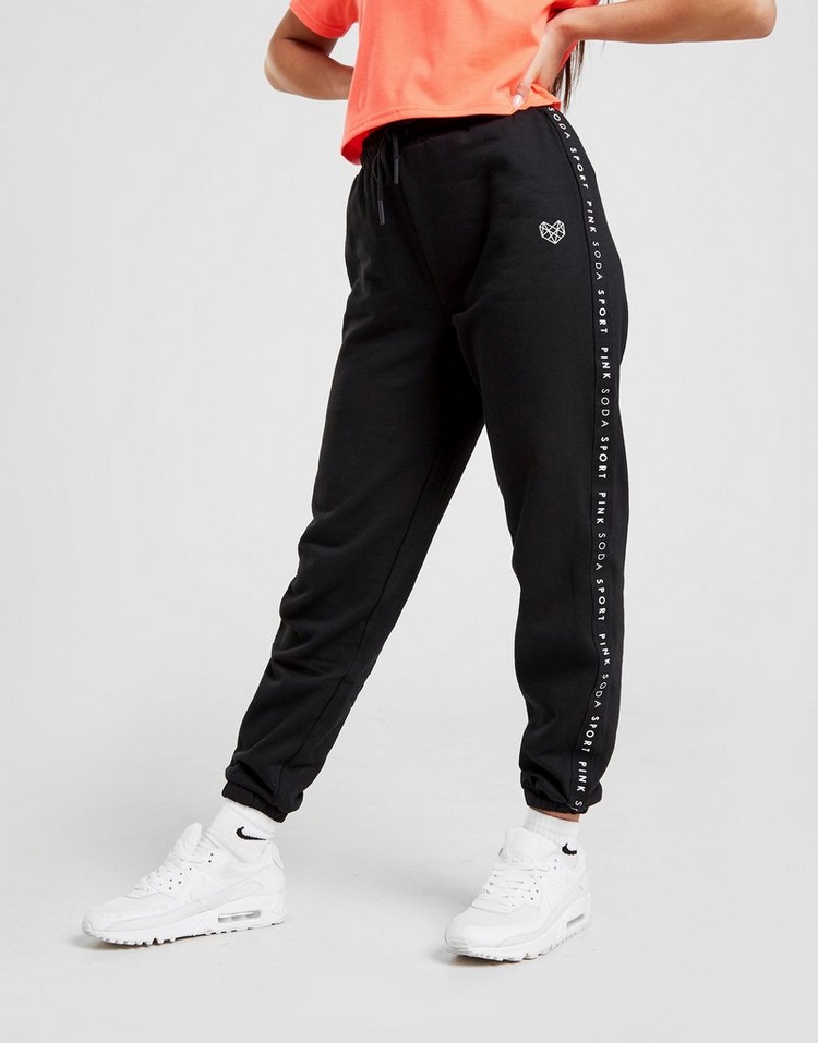 Koop Zwart Pink Soda Sport Tape Joggers JD Sports
