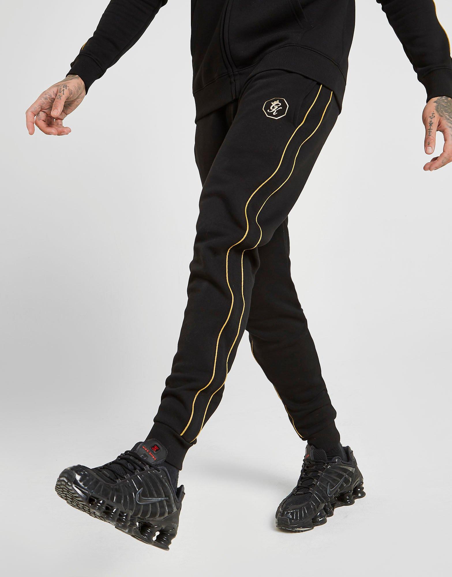 black and gold gym king joggers