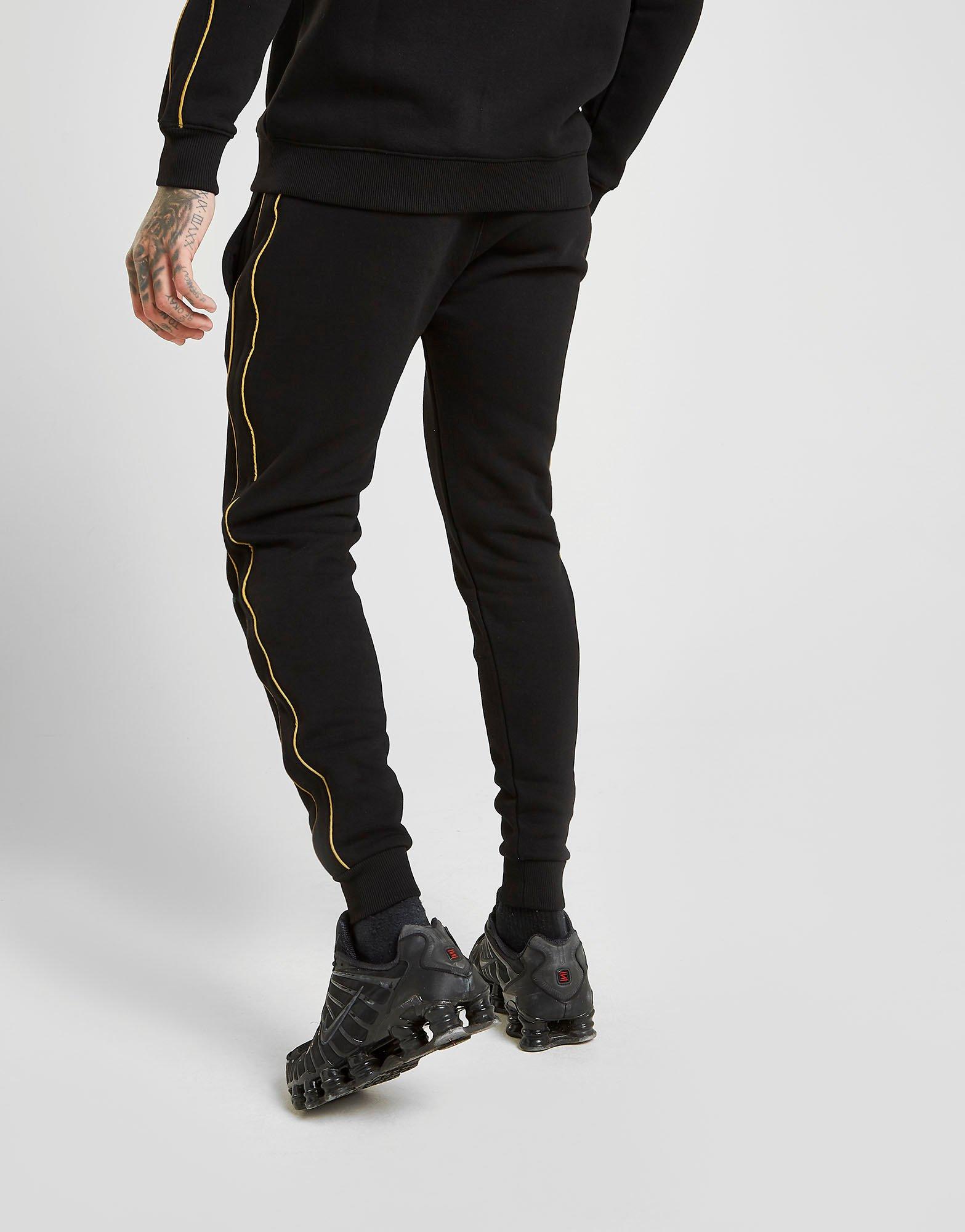 black and gold gym king joggers