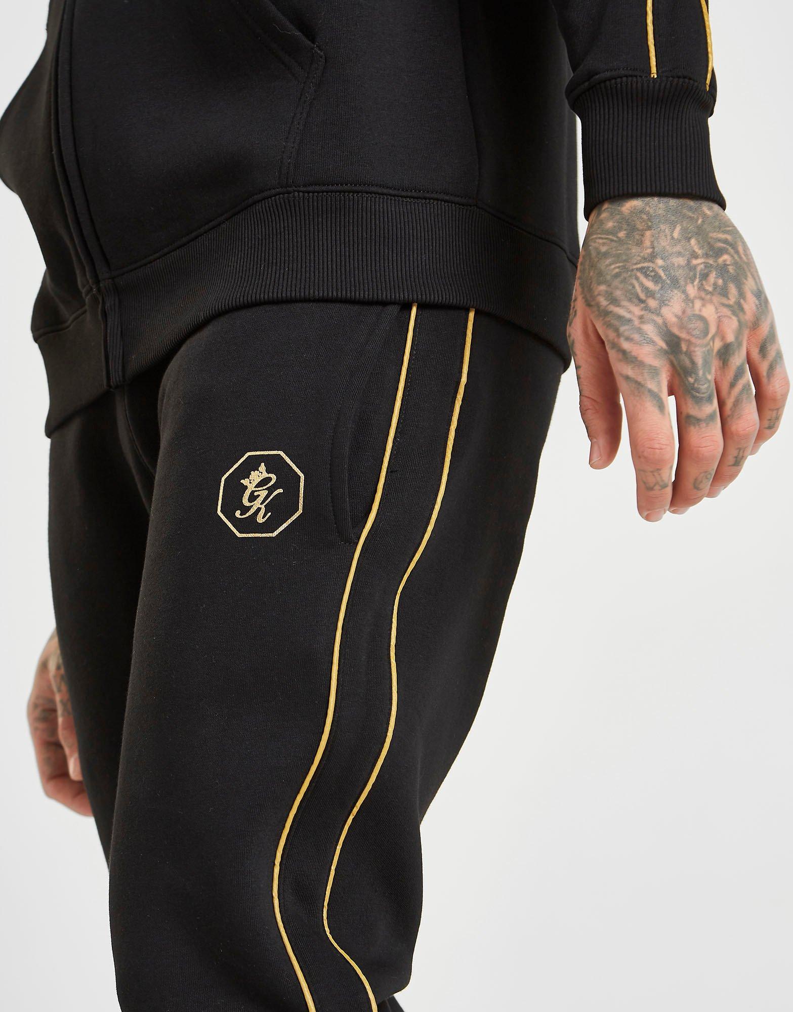 black and gold gym king joggers