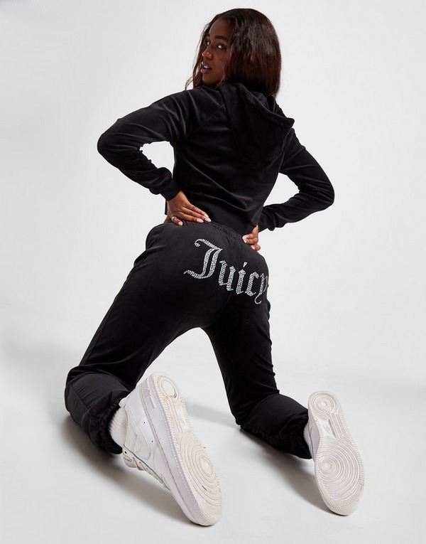 Shop Den Juicy Couture Diamante Samt Jogginghose Damen In Schwarz
