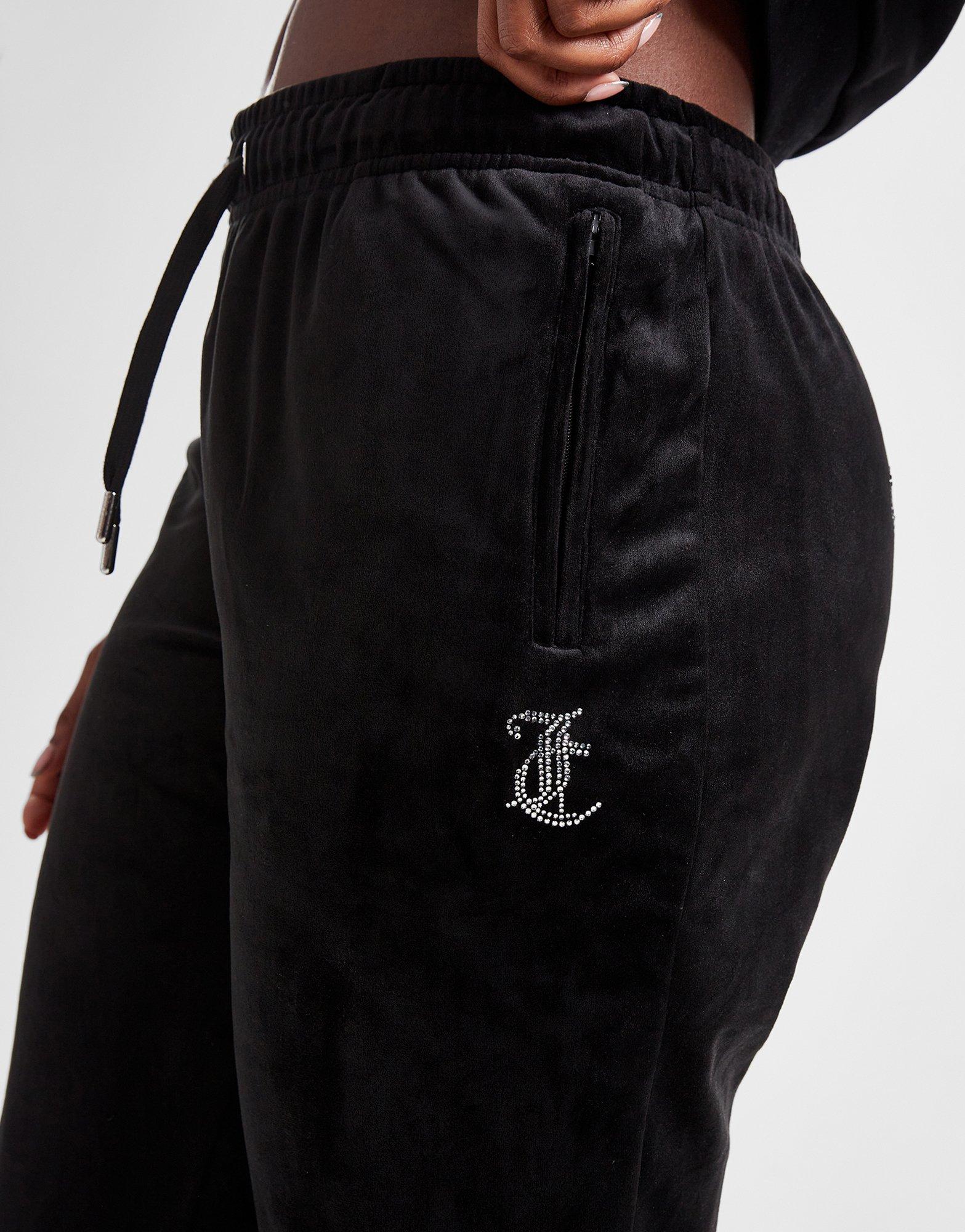 Juicy Couture Pitch Black Velour Jogger Pants