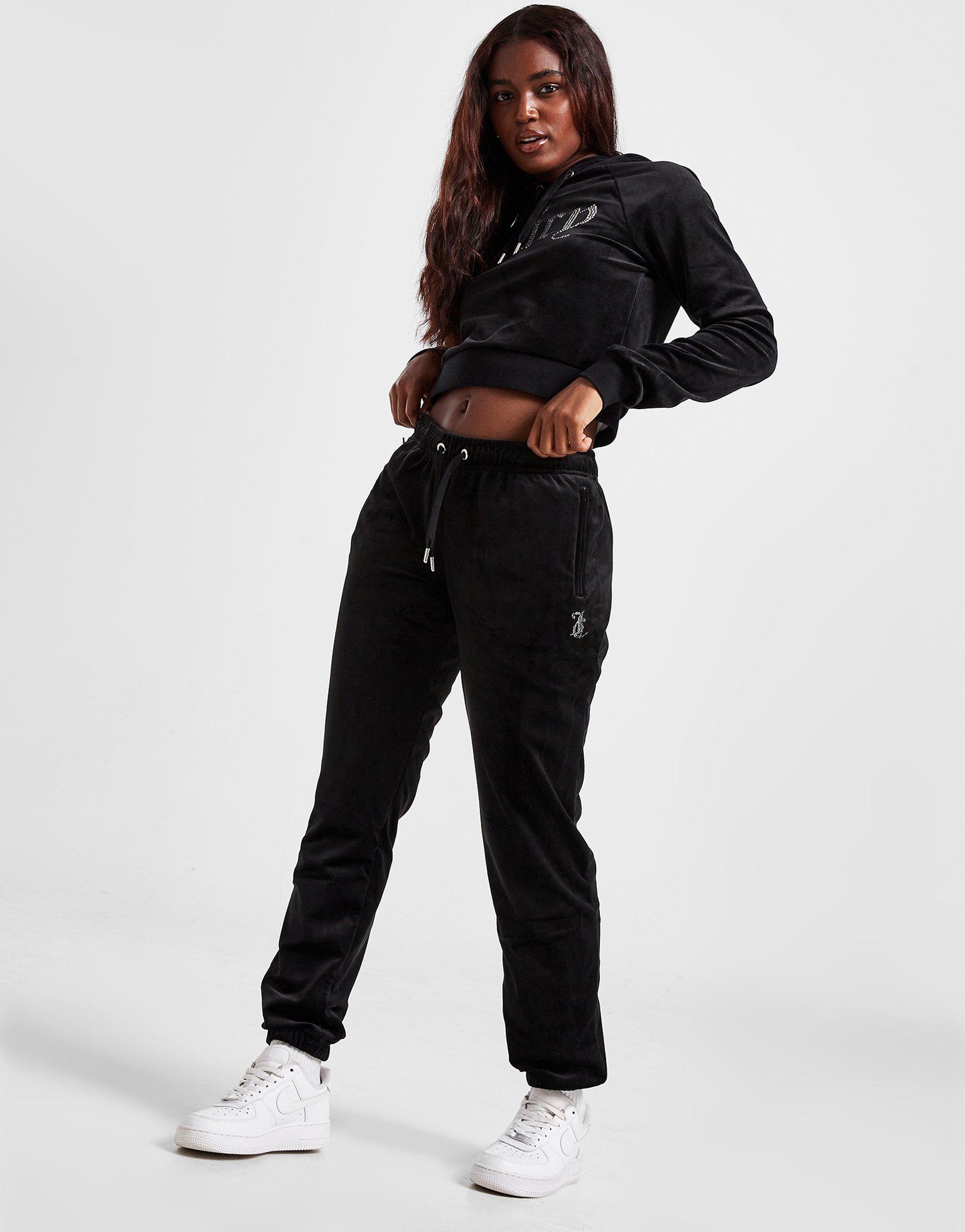 Black JUICY COUTURE Diamante Logo Track Pants Women's - JD Sports