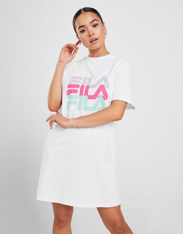 Acheter Blanc Fila Robe T-shirt Repeat Logo Femme