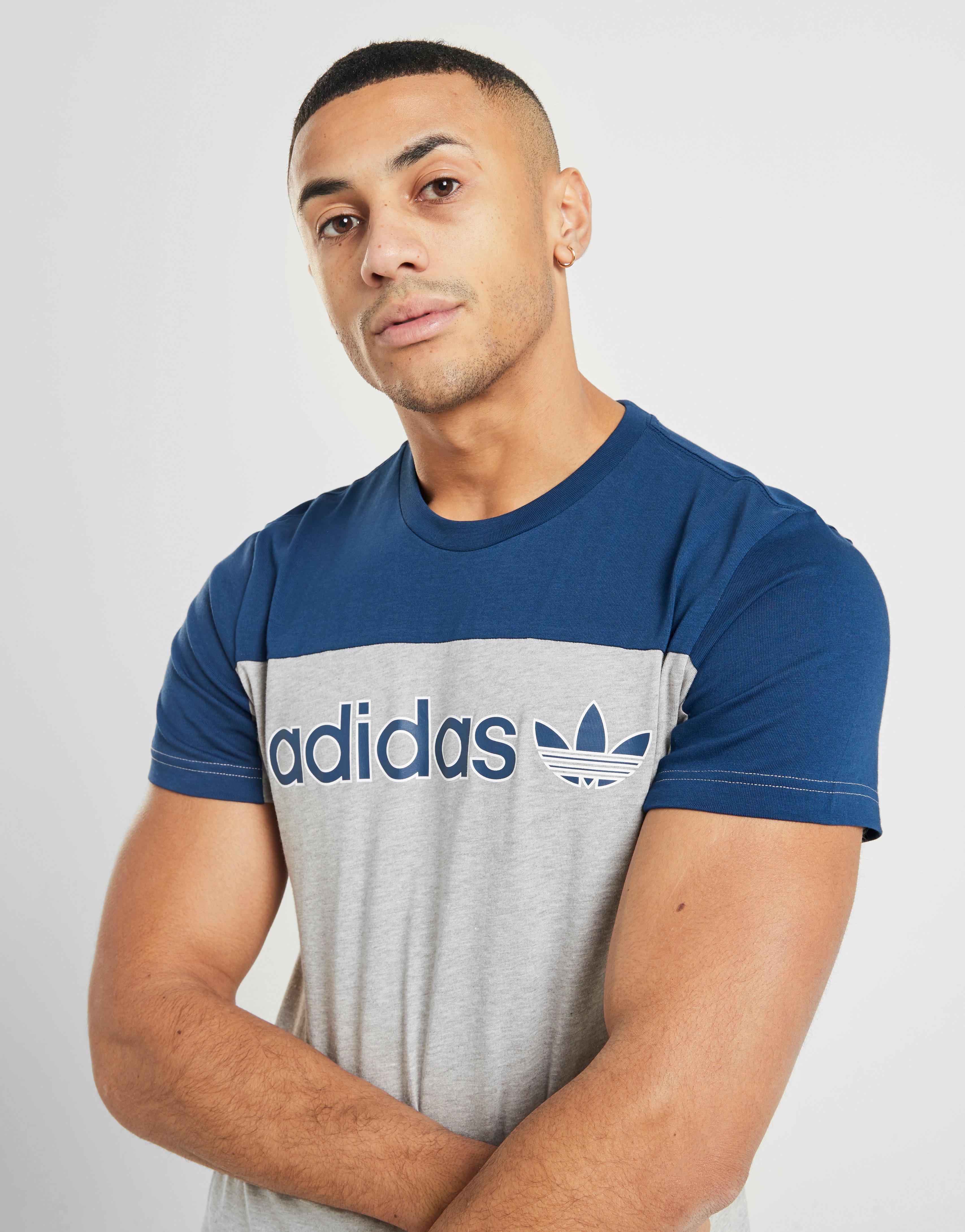 adidas originals stand collar t shirt navy