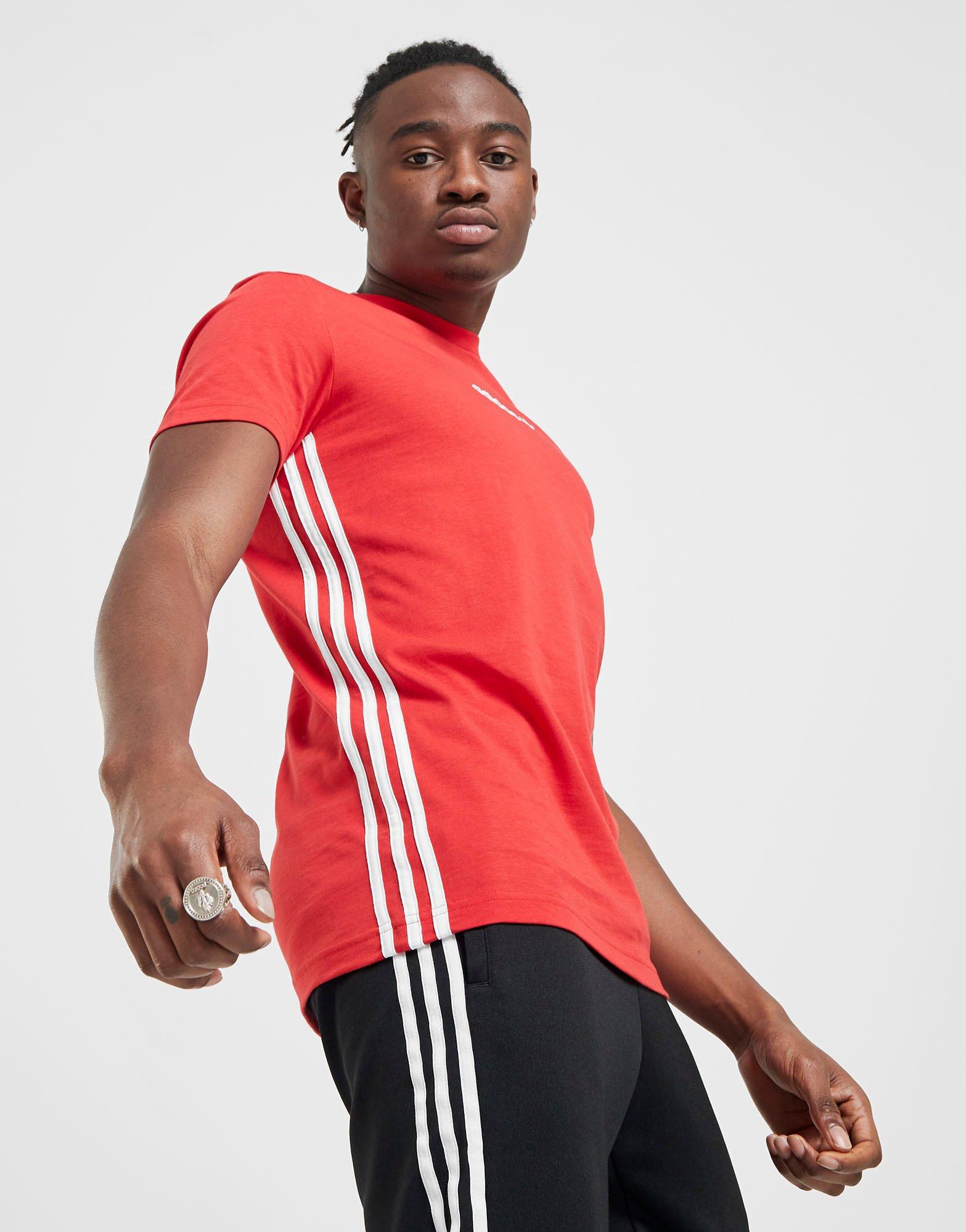 tee shirt adidas rouge homme