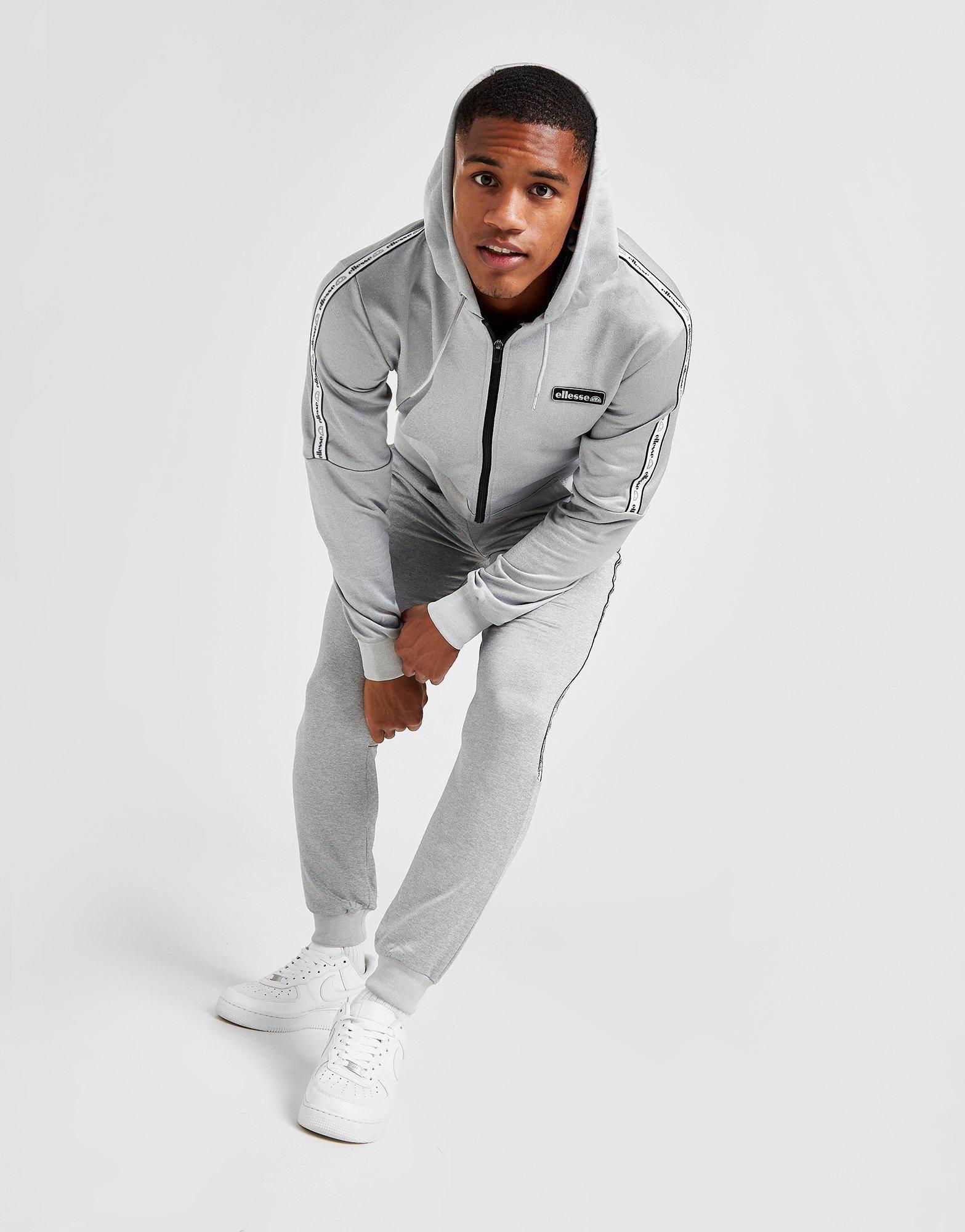 ellesse tape fleece full zip hoodie