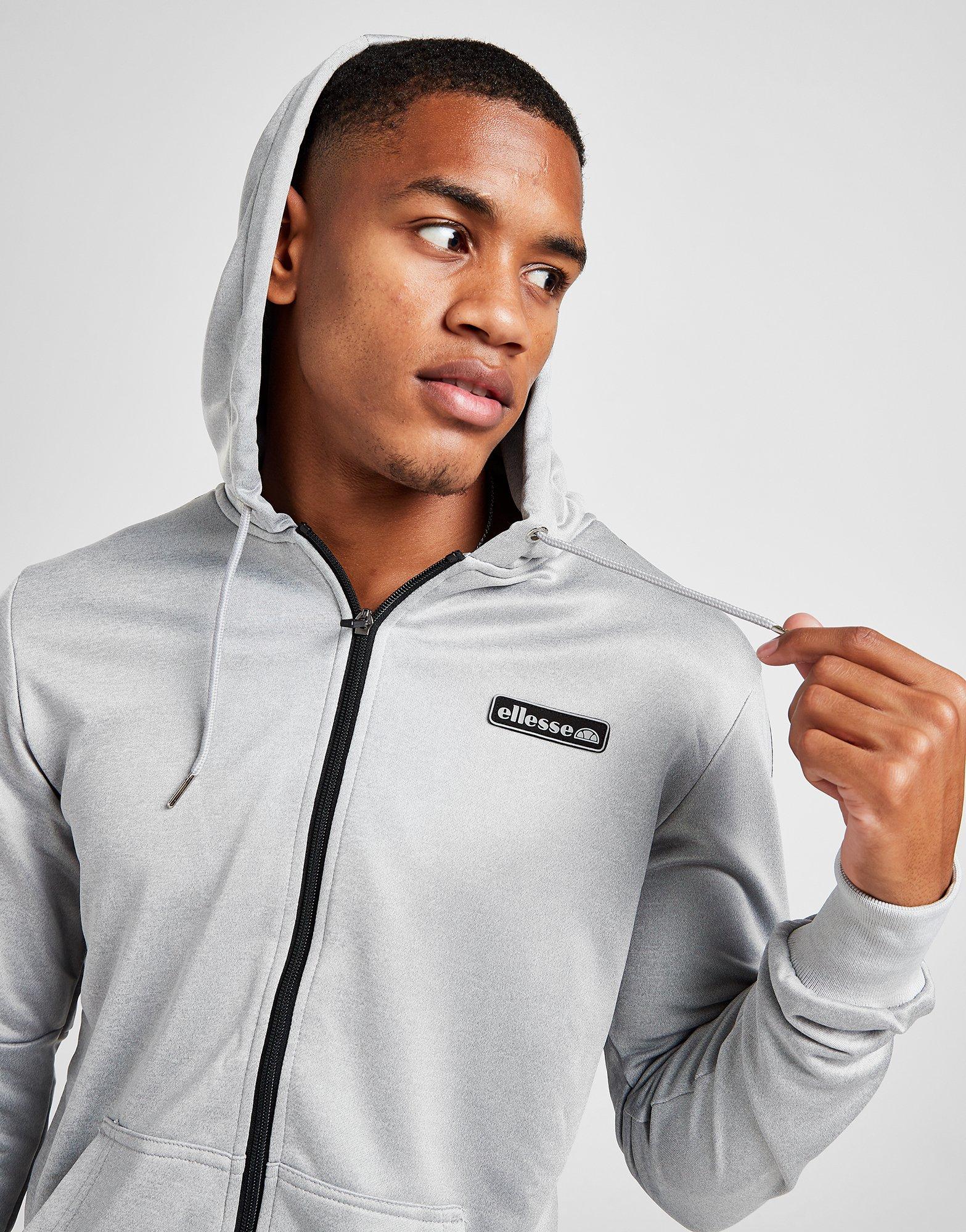ellesse tape fleece full zip hoodie